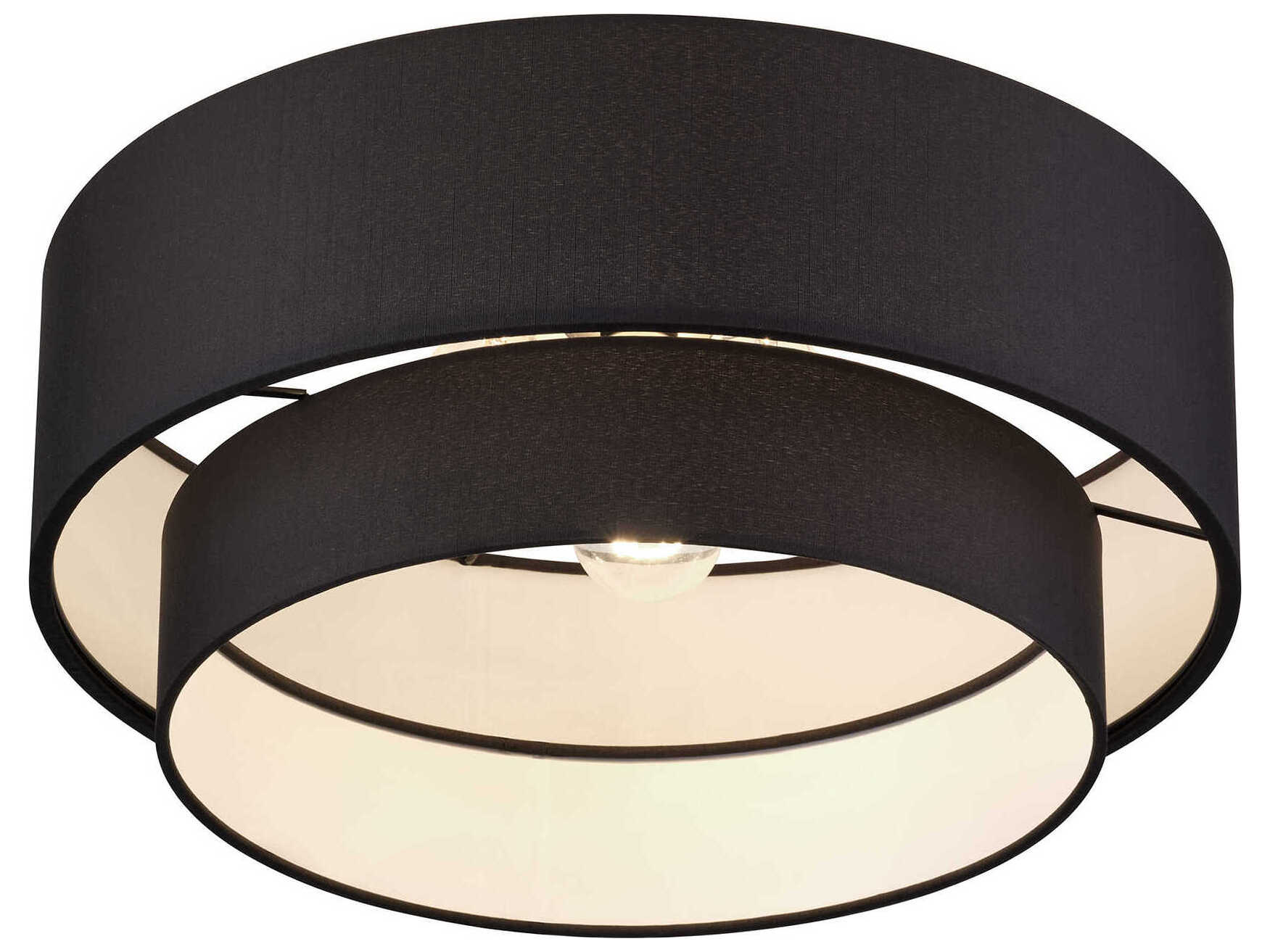Livex Lighting Bainbridge 3-Light Black Drum Semi Flush Mount