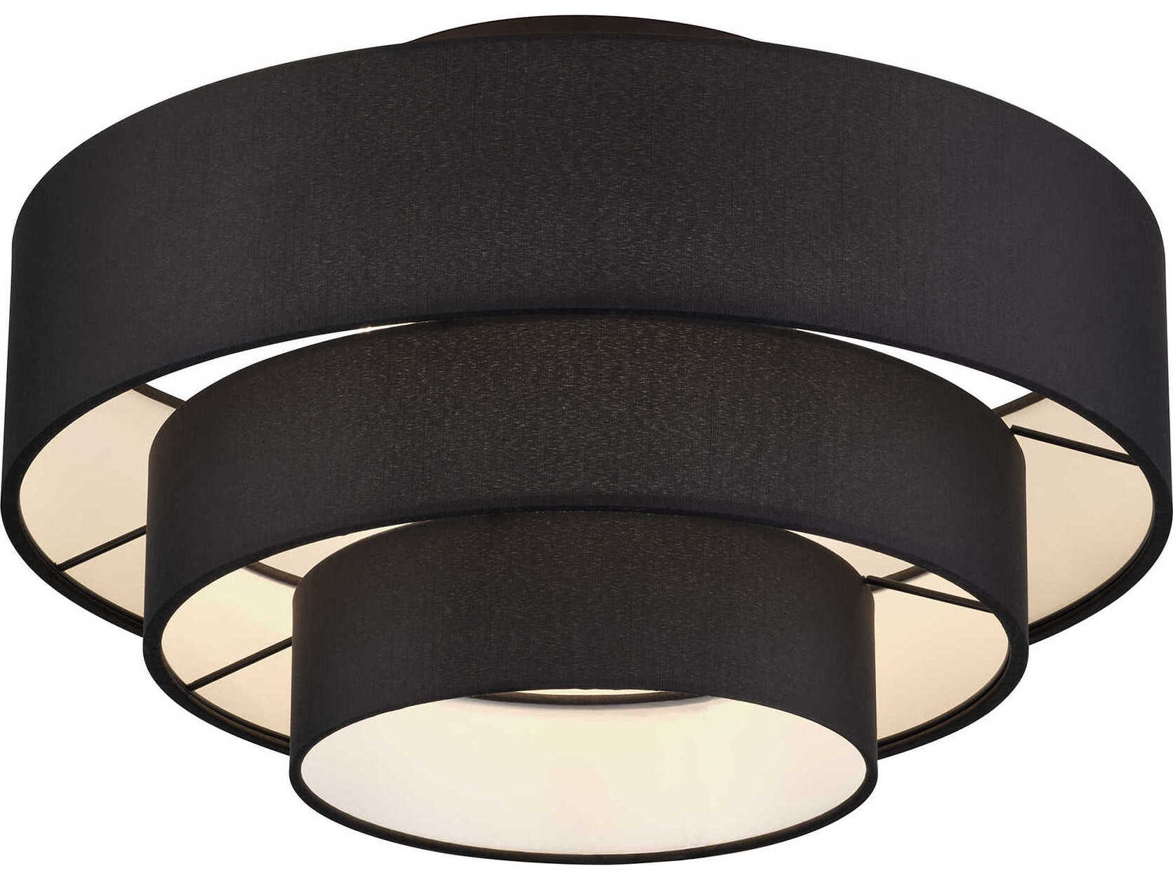 Livex Lighting Bainbridge 4-Light Black Drum Semi Flush Mount