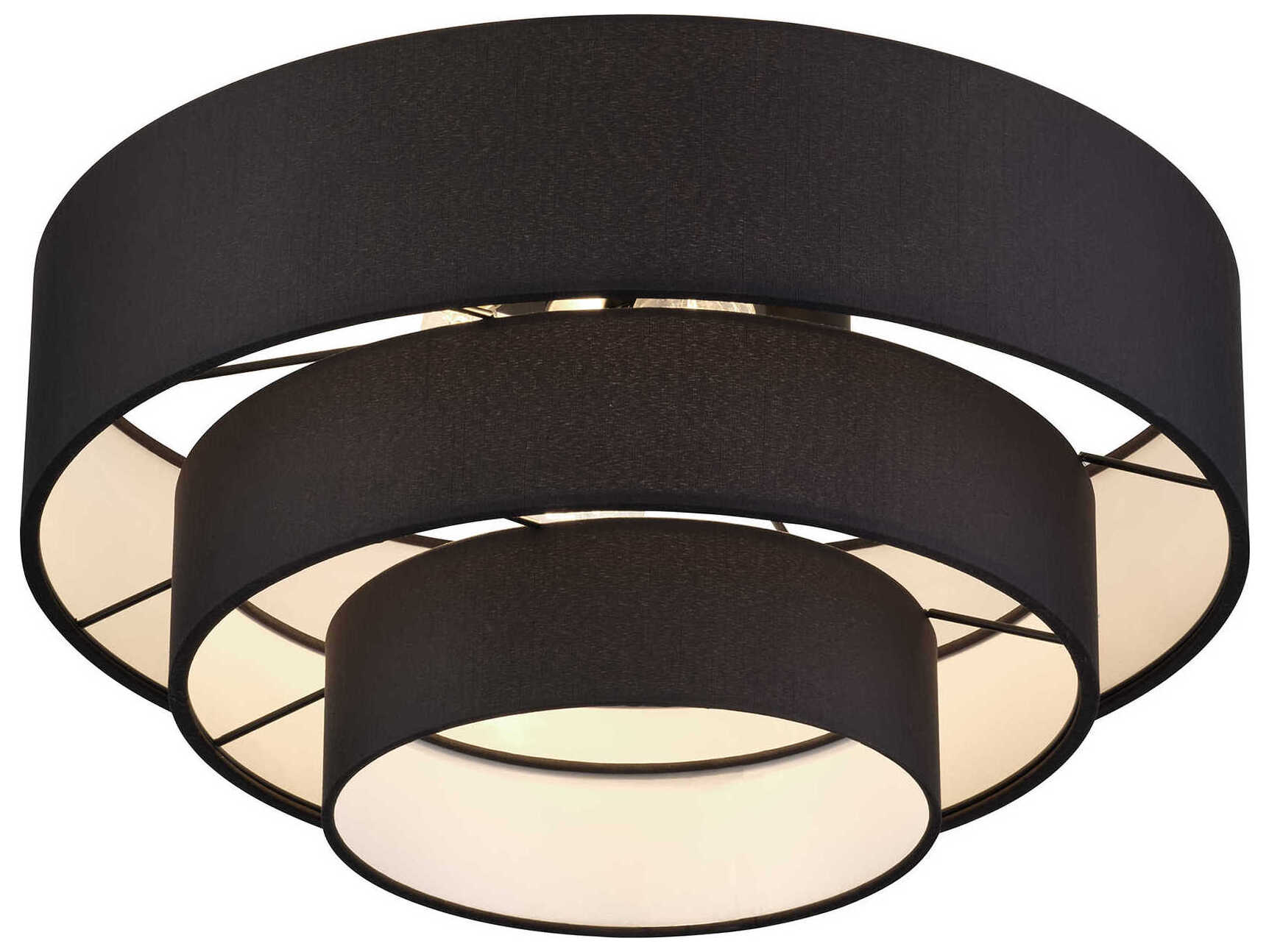 Livex Lighting Bainbridge 4-Light Black Drum Semi Flush Mount