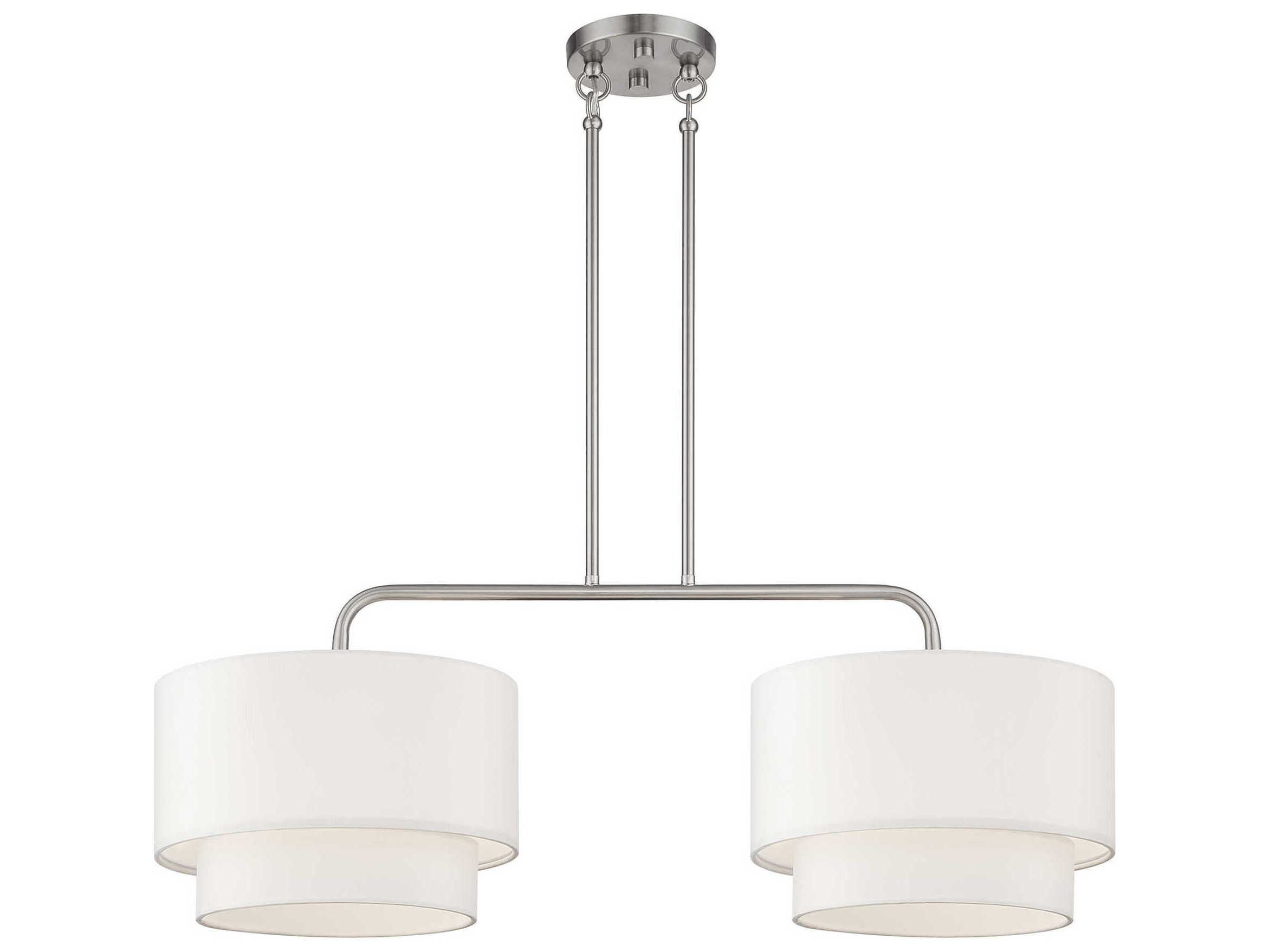 Livex Lighting Manorwood 2-Light Brushed Nickel Island Pendant