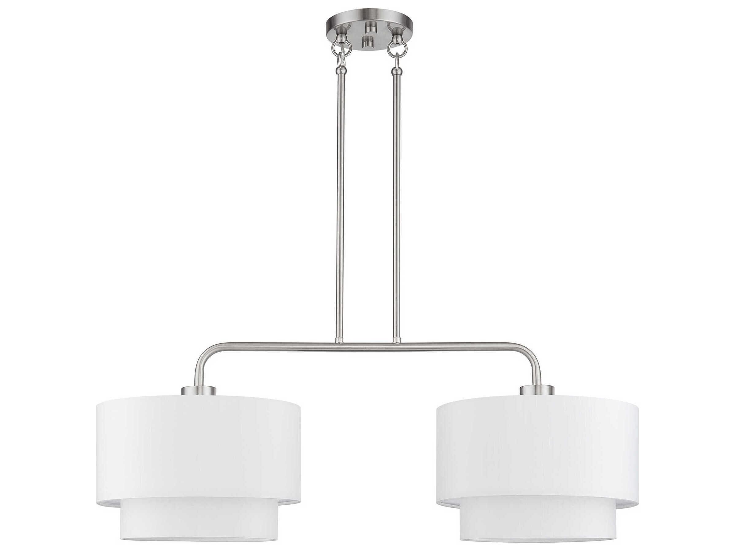 Livex Lighting Manorwood 2-Light Brushed Nickel Island Pendant