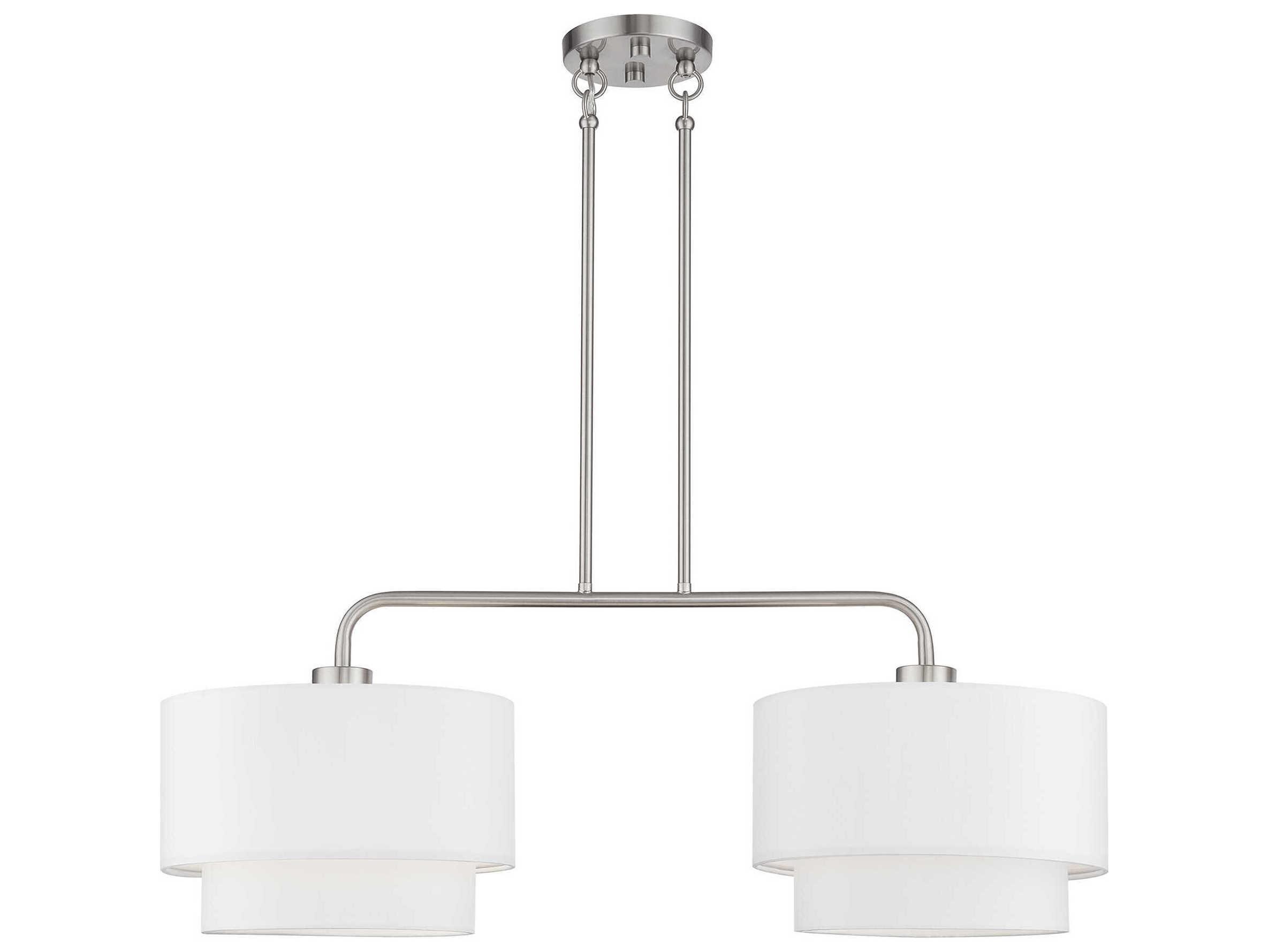 Livex Lighting Manorwood 2-Light Brushed Nickel Island Pendant