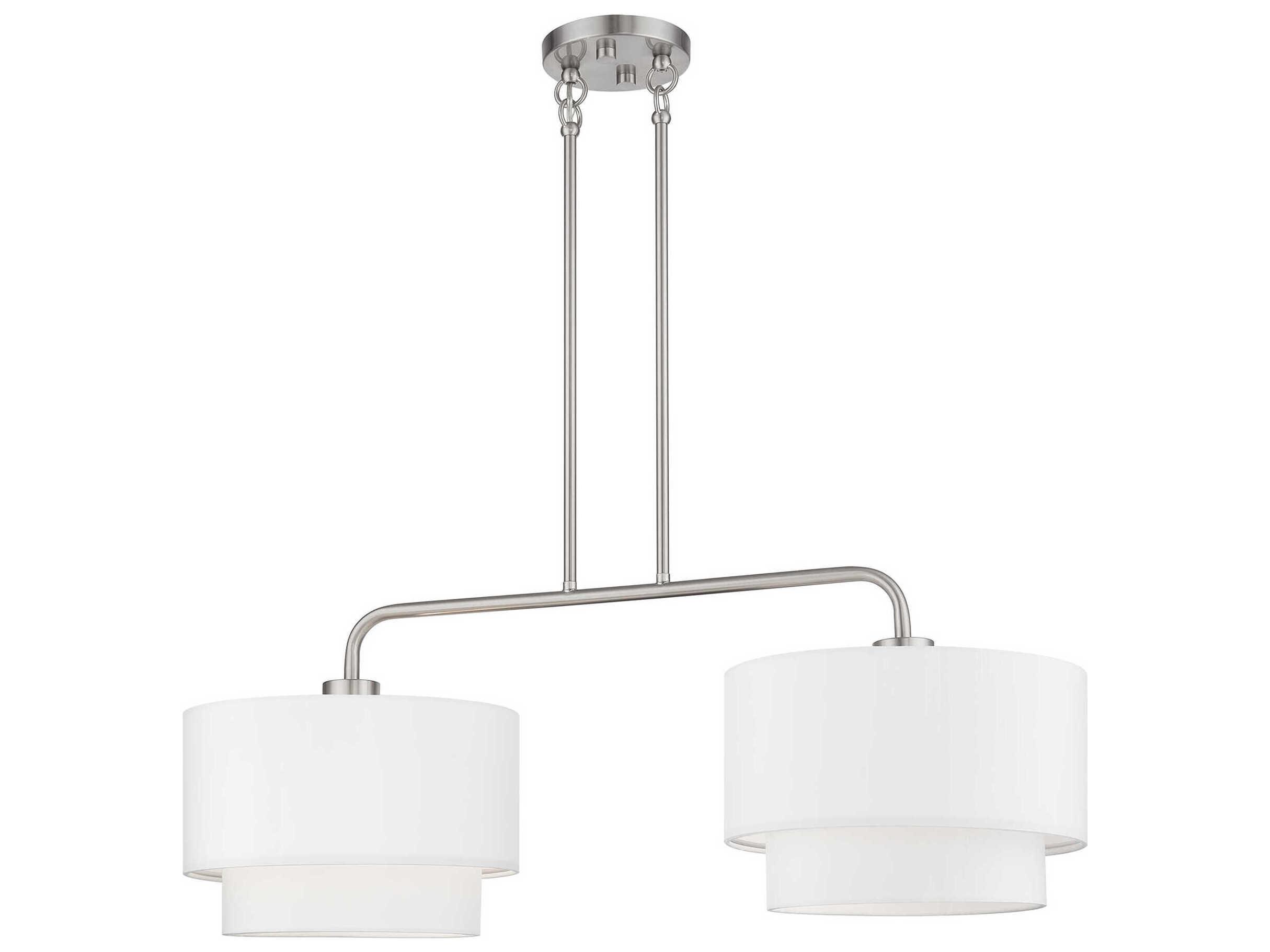 Livex Lighting Manorwood 2-Light Brushed Nickel Island Pendant