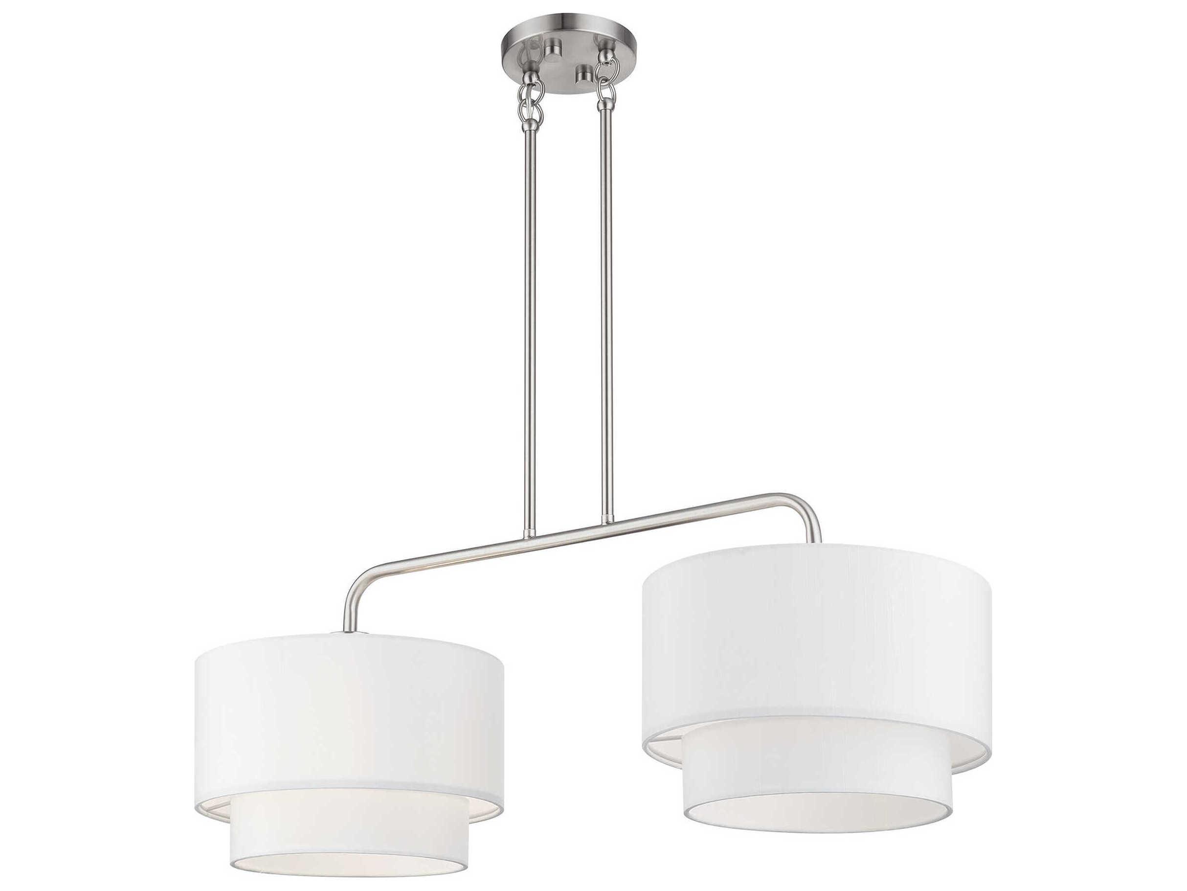 Livex Lighting Manorwood 2-Light Brushed Nickel Island Pendant