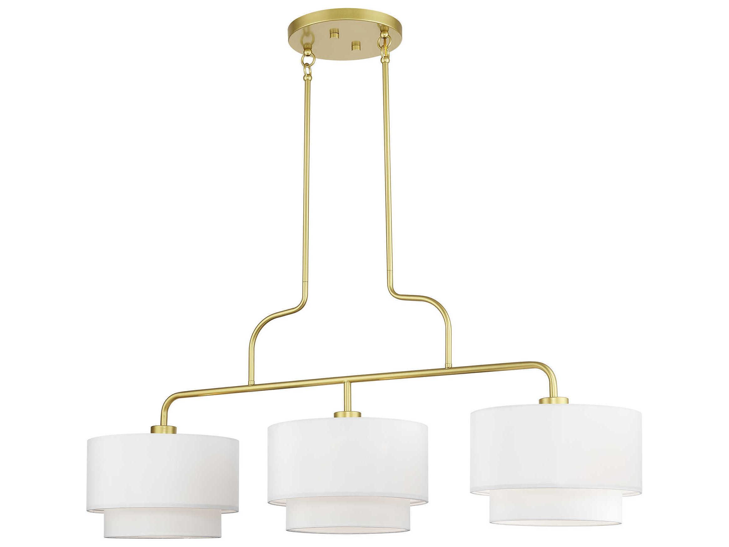 Livex Lighting Manorwood 3-Light Soft Gold Island Pendant