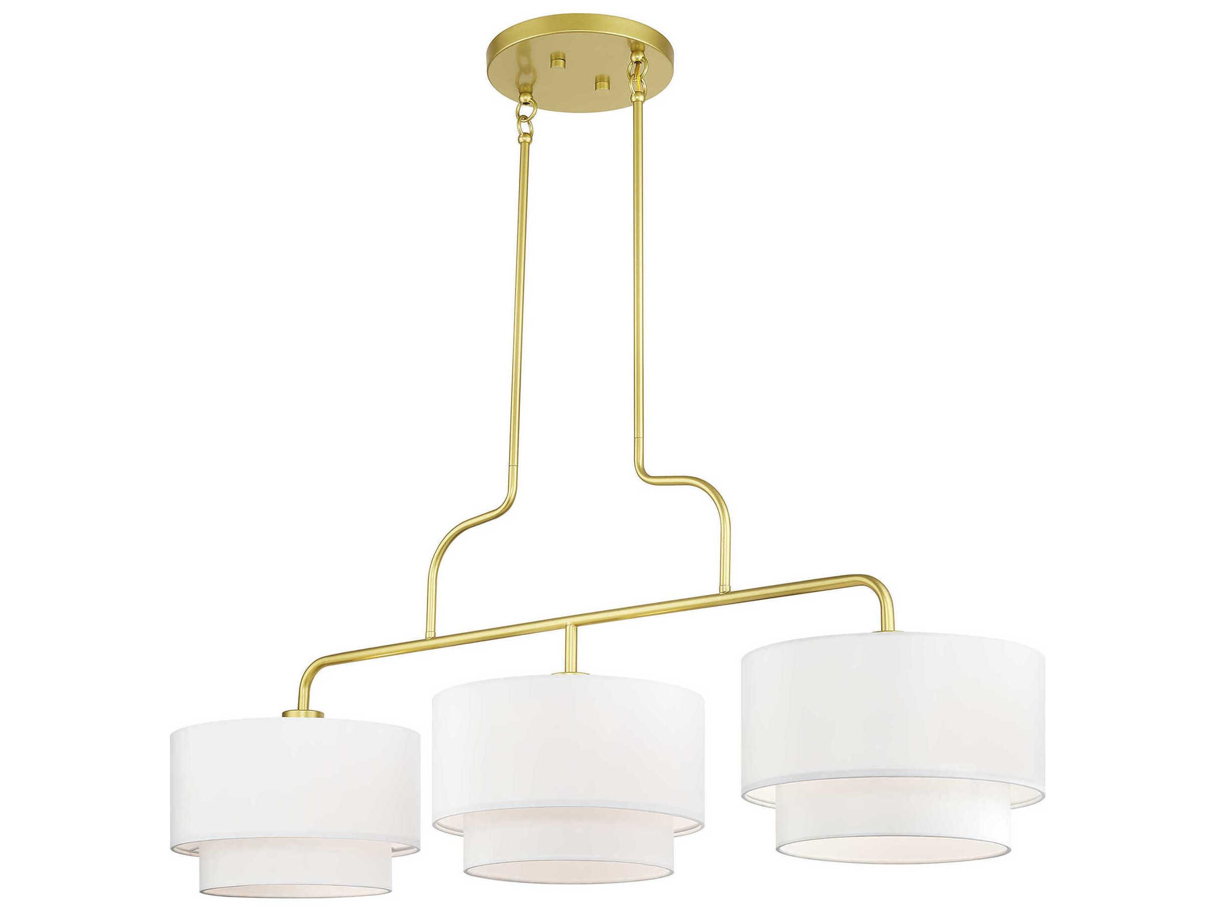 Livex Lighting Manorwood 3-Light Soft Gold Island Pendant