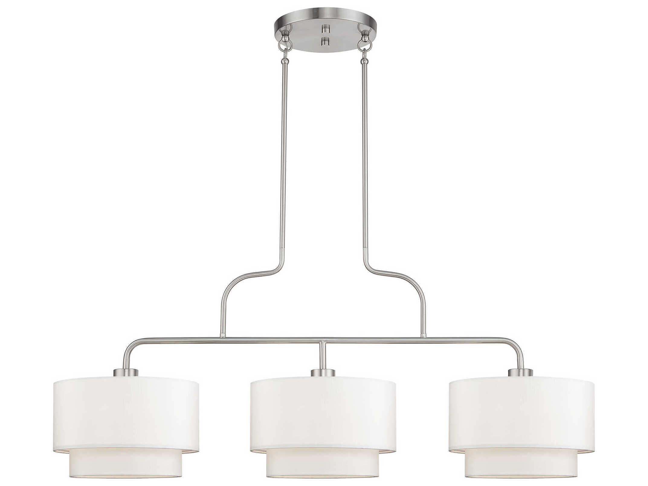 Livex Lighting Manorwood 3-Light Brushed Nickel Island Pendant