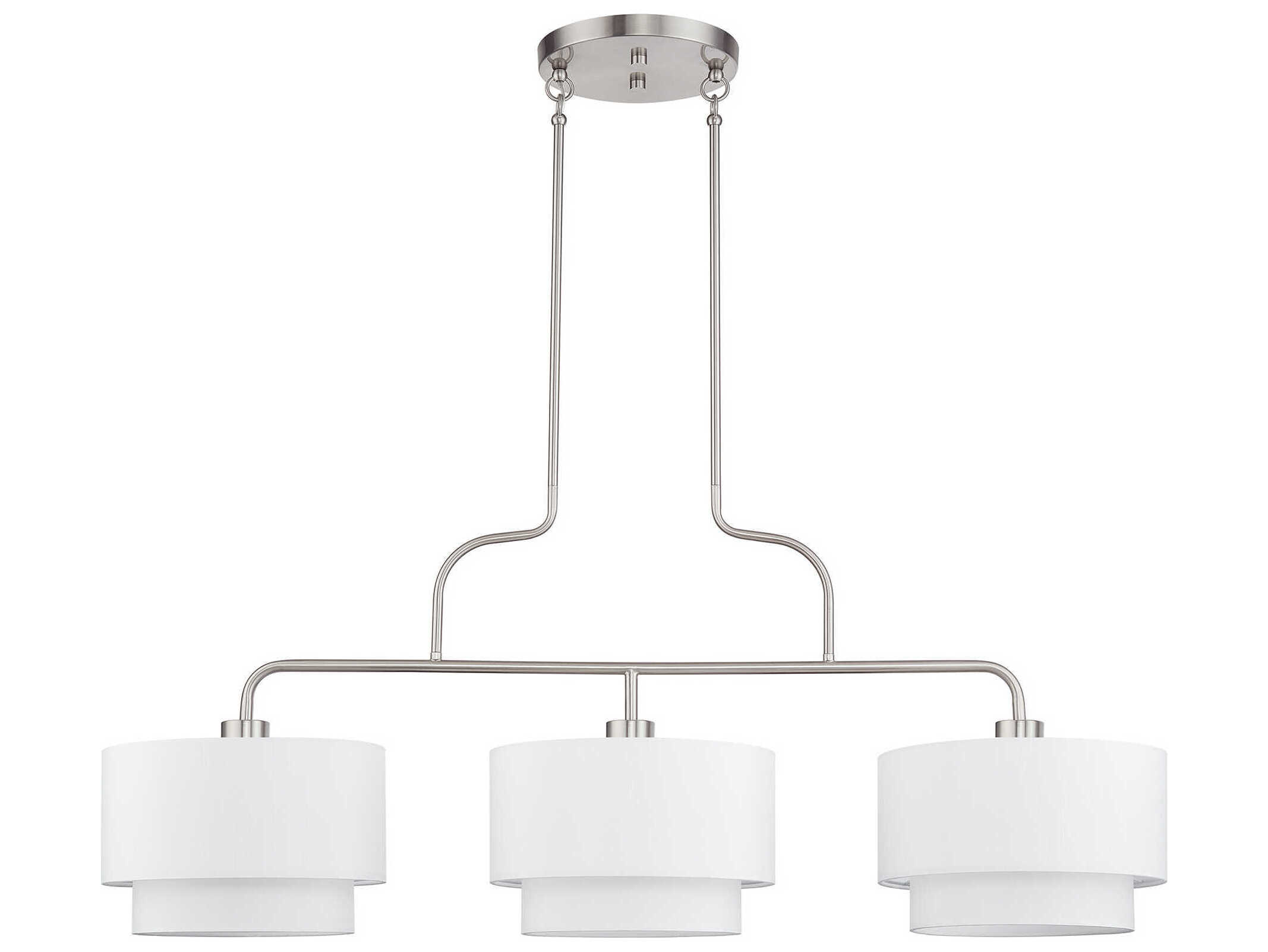 Livex Lighting Manorwood 3-Light Brushed Nickel Island Pendant