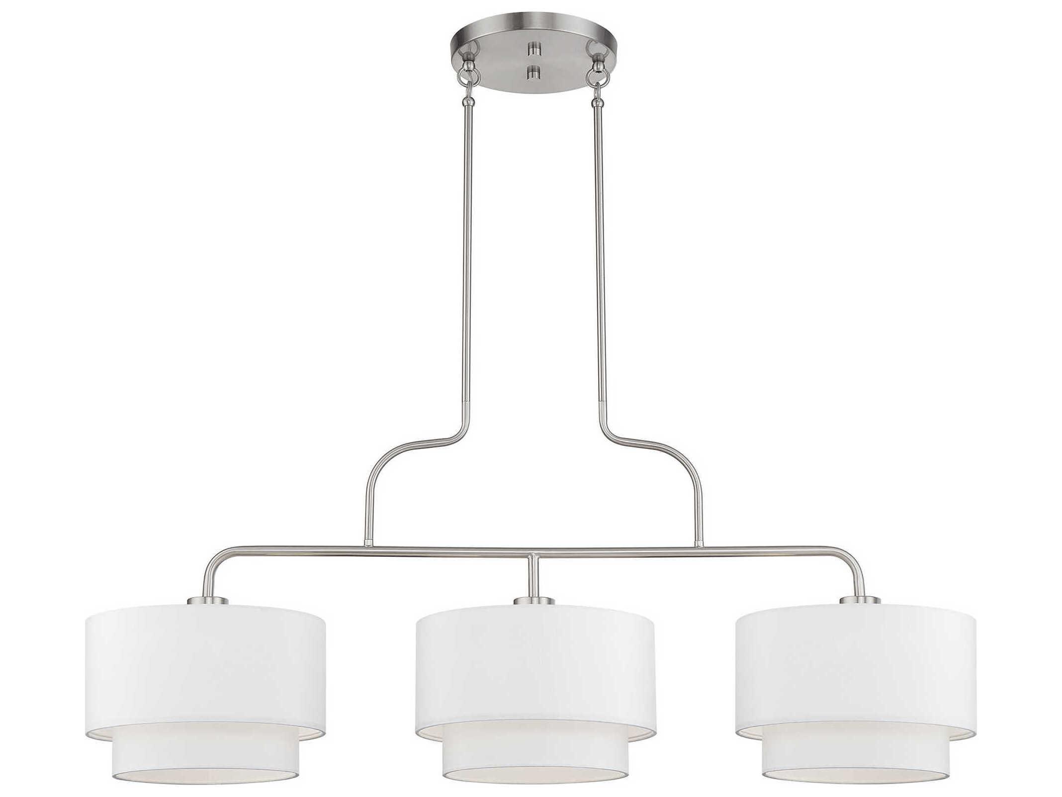 Livex Lighting Manorwood 3-Light Brushed Nickel Island Pendant