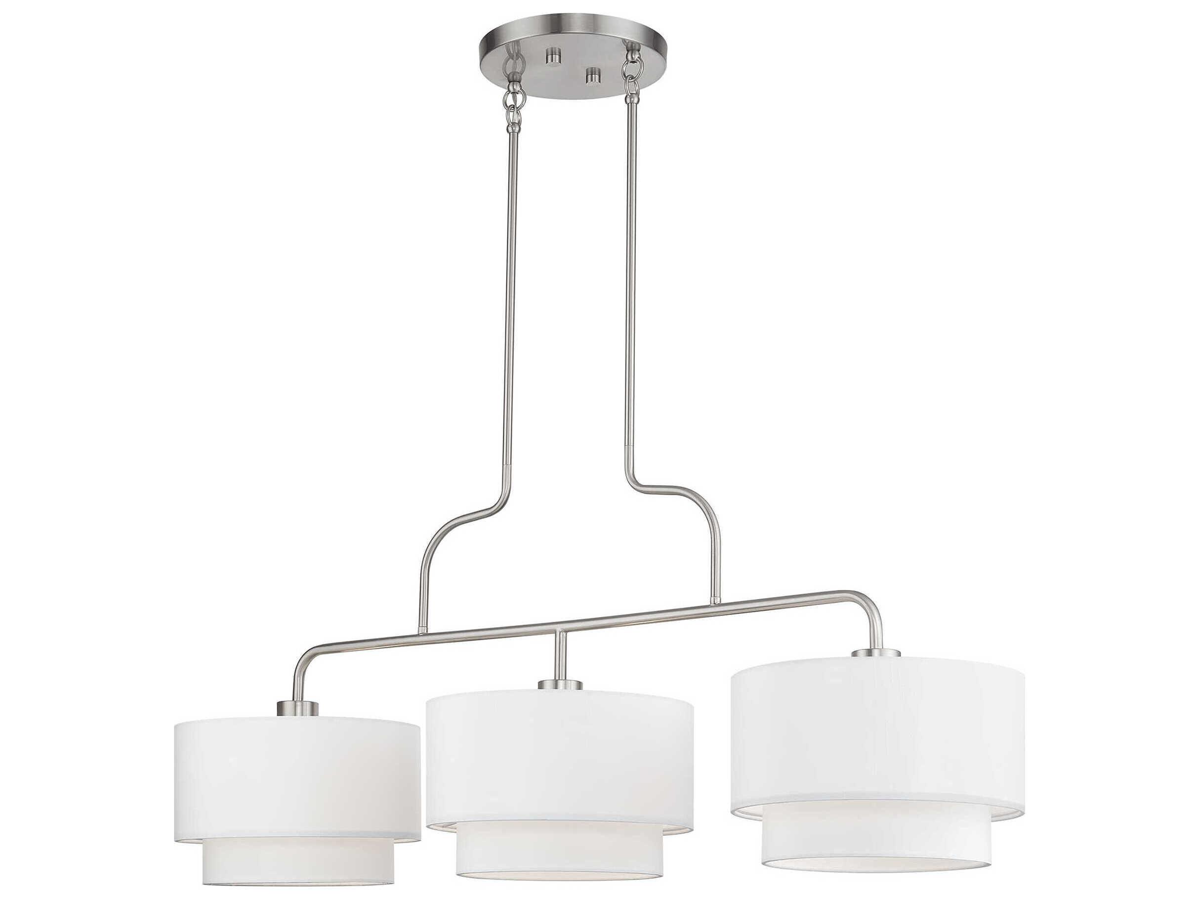 Livex Lighting Manorwood 3-Light Brushed Nickel Island Pendant