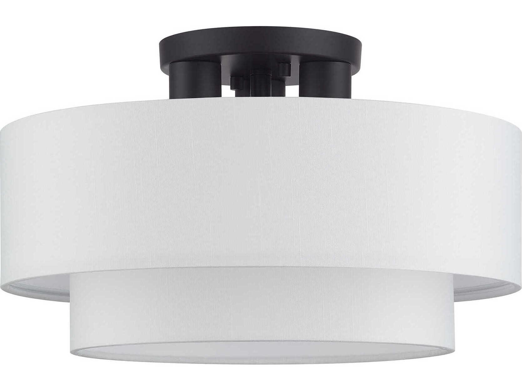 Livex Lighting Manorwood 3-Light Bronze Semi Flush Mount