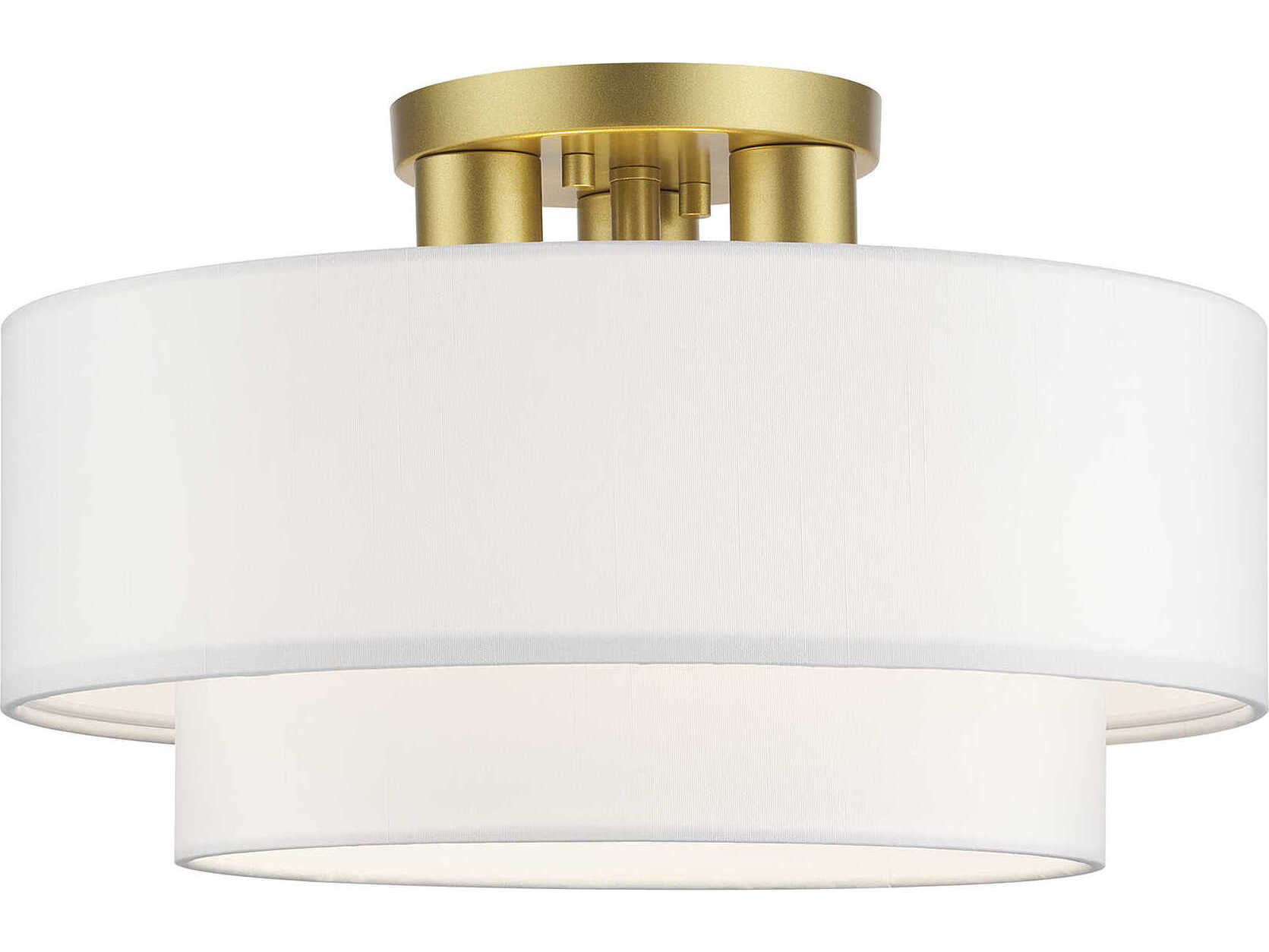 Livex Lighting Manorwood 3-Light Soft Gold Semi Flush Mount