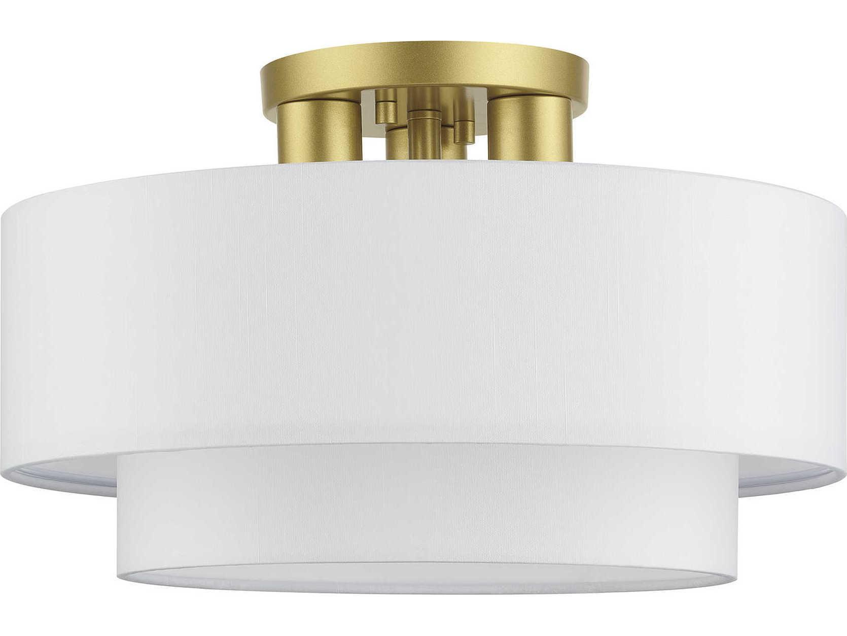 Livex Lighting Manorwood 3-Light Soft Gold Semi Flush Mount