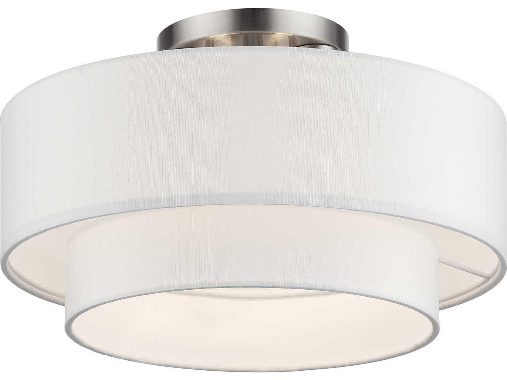 Livex Lighting Manorwood 3-Light Brushed Nickel Semi Flush Mount