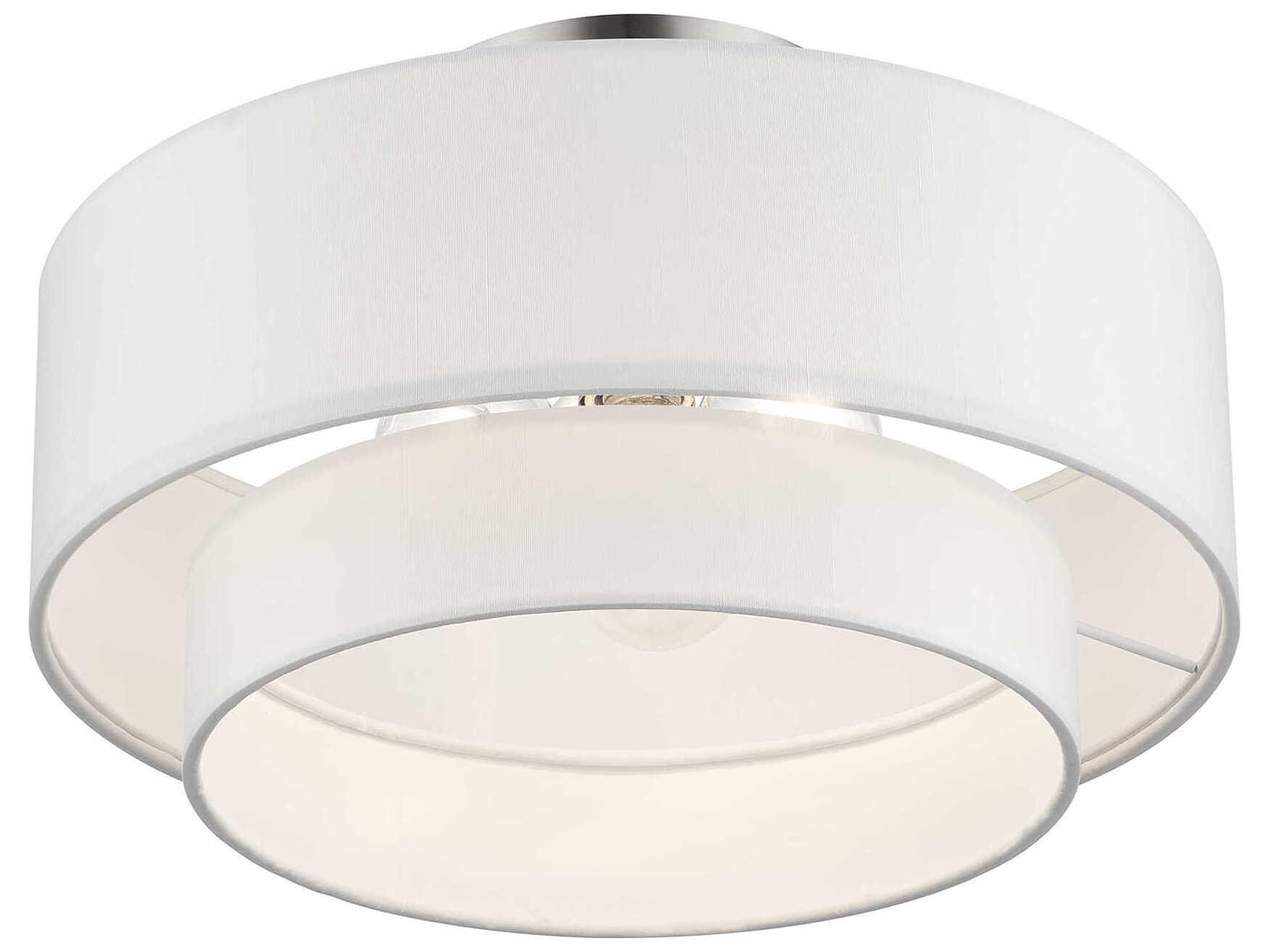 Livex Lighting Manorwood 3-Light Brushed Nickel Semi Flush Mount