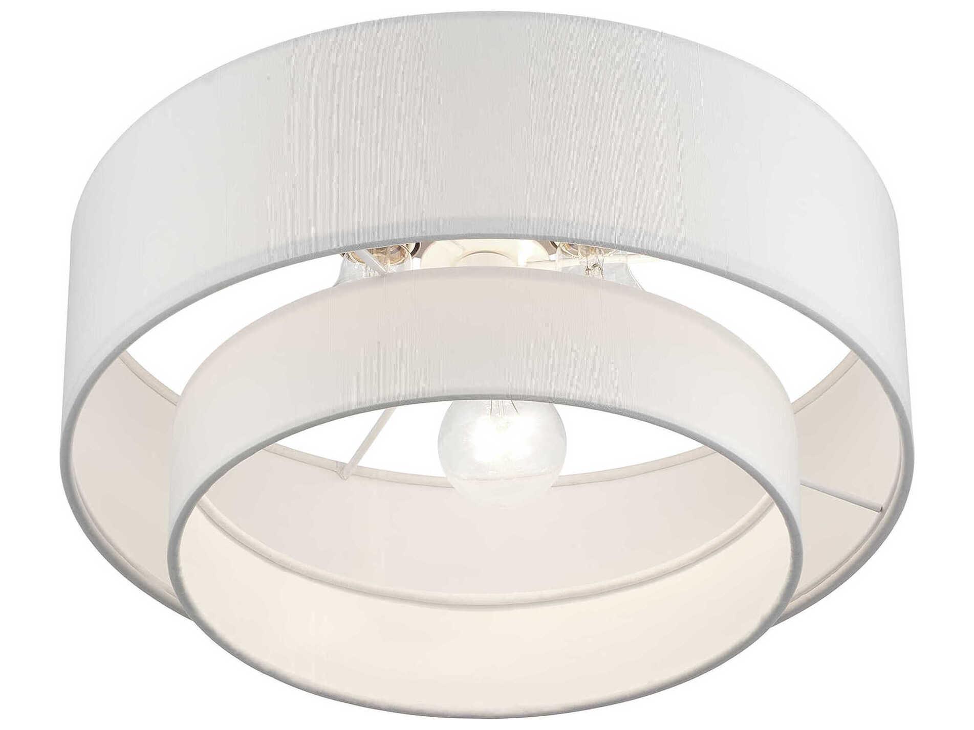 Livex Lighting Manorwood 3-Light Brushed Nickel Semi Flush Mount