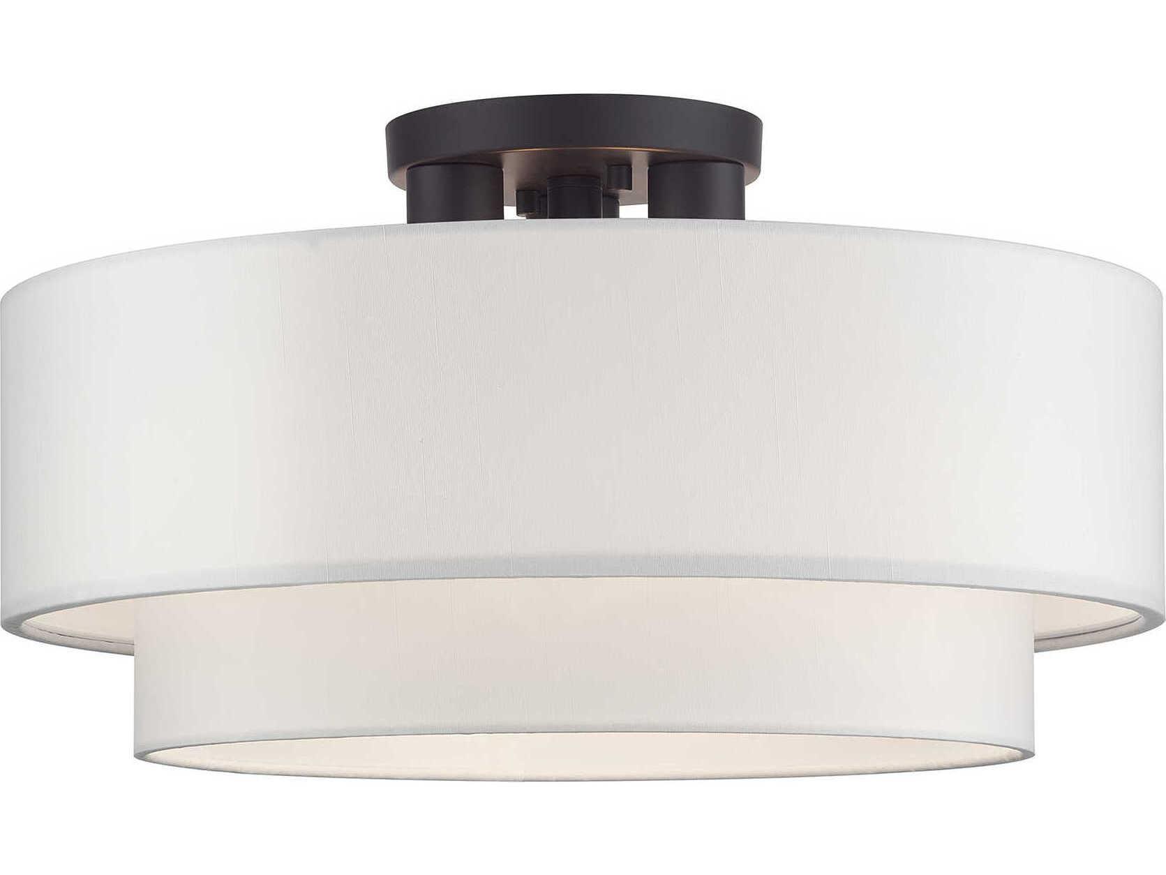 Livex Lighting Manorwood 3-Light Bronze Semi Flush Mount