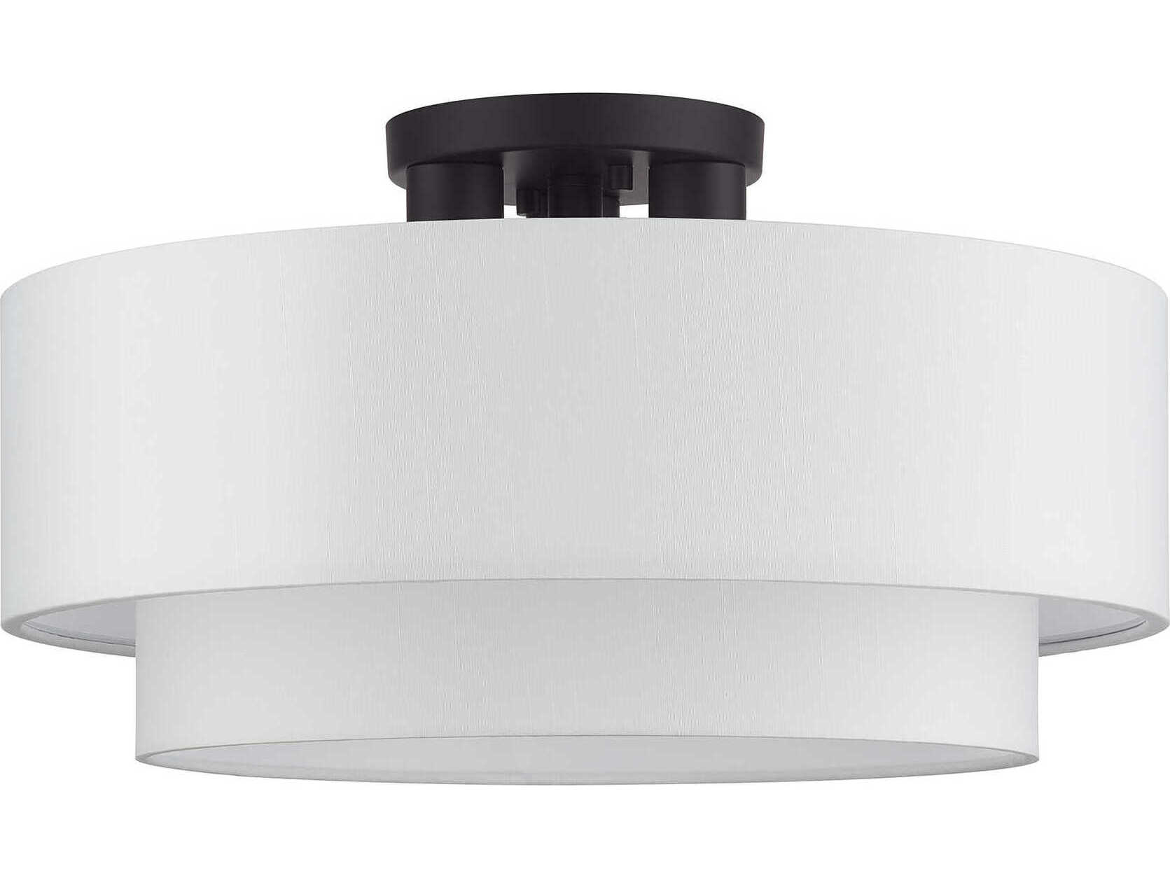 Livex Lighting Manorwood 3-Light Bronze Semi Flush Mount