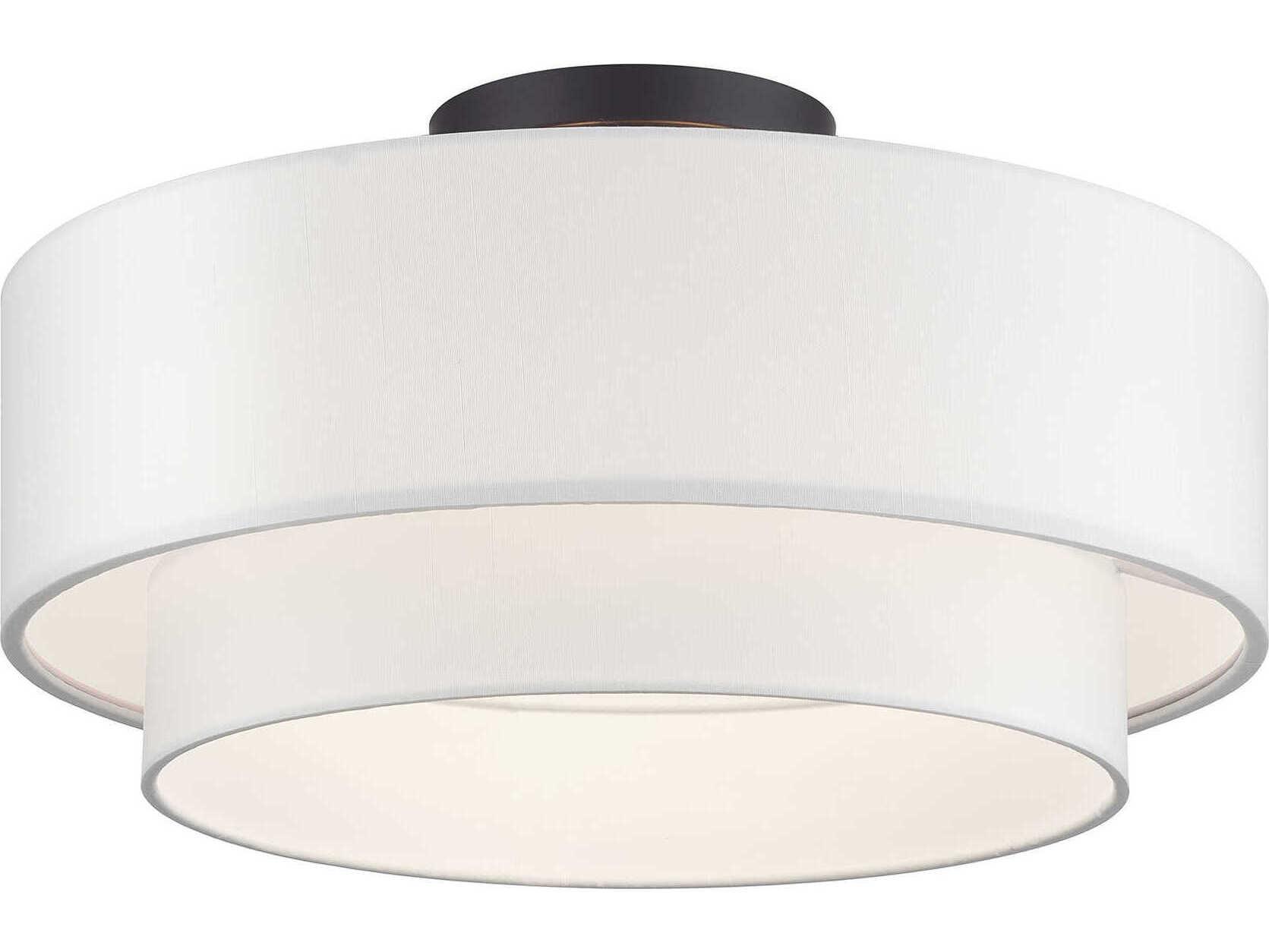 Livex Lighting Manorwood 3-Light Bronze Semi Flush Mount