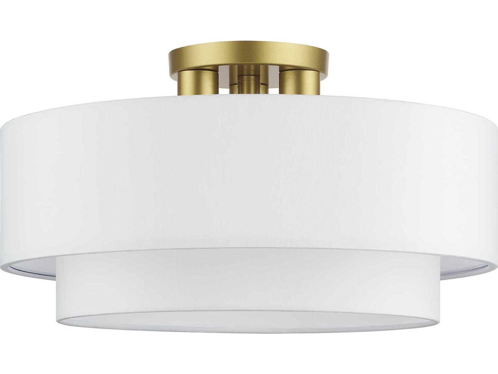 Livex Lighting Manorwood 3-Light Soft Gold Semi Flush Mount