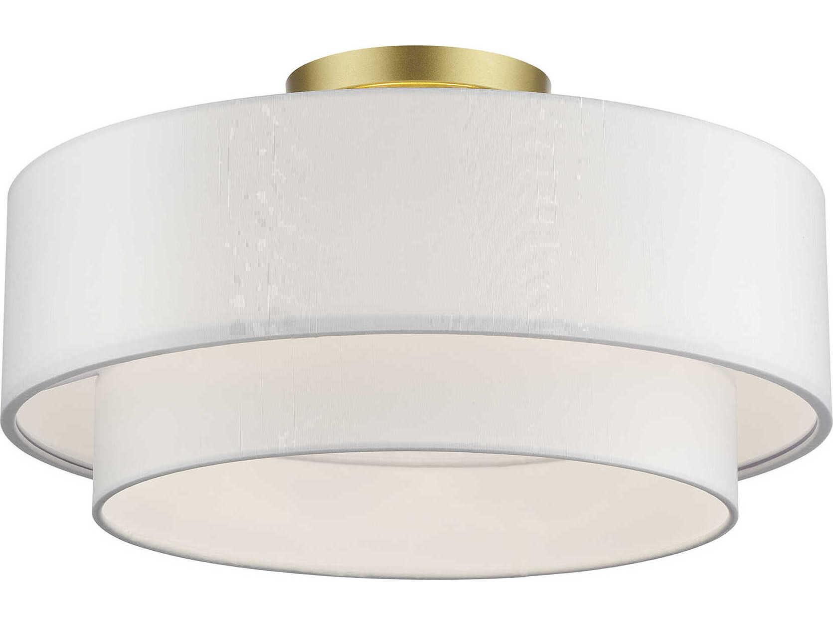 Livex Lighting Manorwood 3-Light Soft Gold Semi Flush Mount