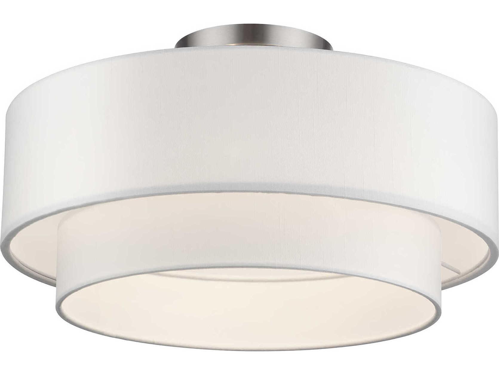 Livex Lighting Manorwood 3-Light Brushed Nickel Semi Flush Mount