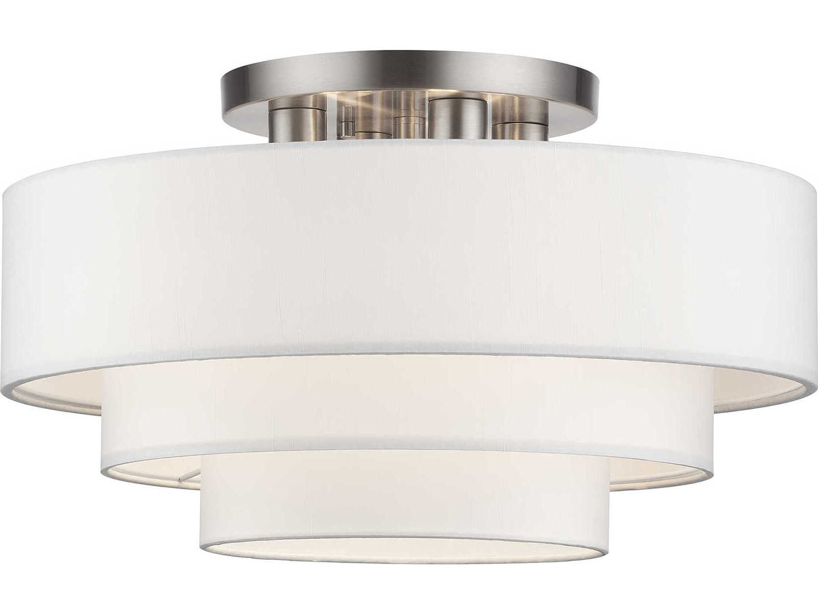 Livex Lighting Manorwood 4-Light Brushed Nickel Semi Flush Mount