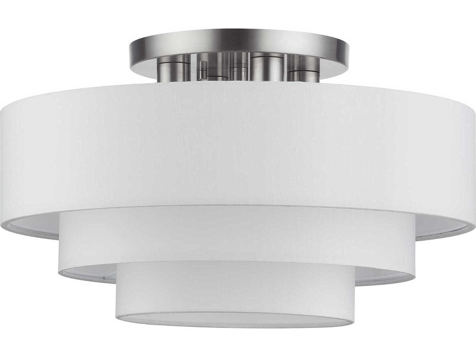 Livex Lighting Manorwood 4-Light Brushed Nickel Semi Flush Mount