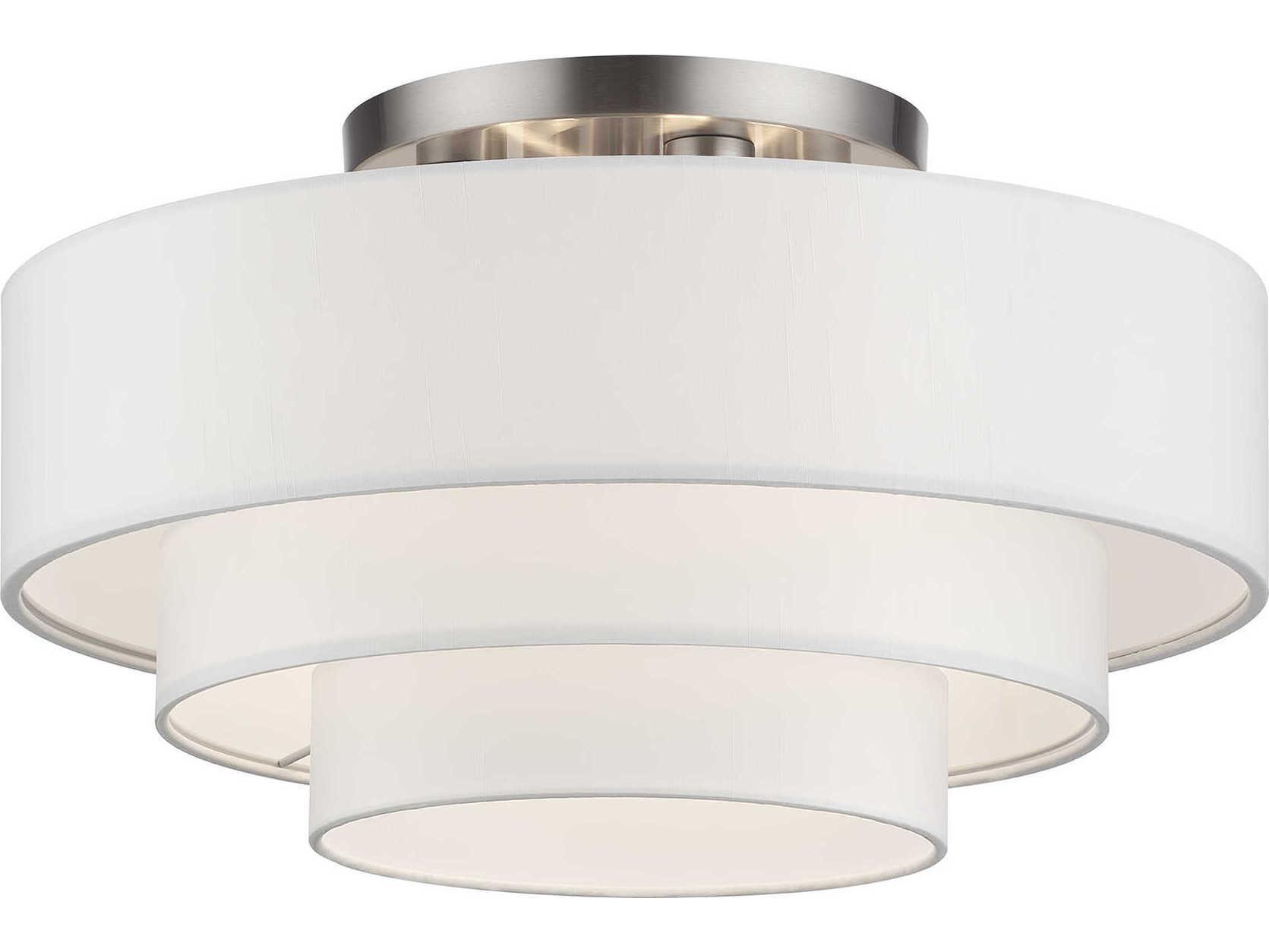Livex Lighting Manorwood 4-Light Brushed Nickel Semi Flush Mount