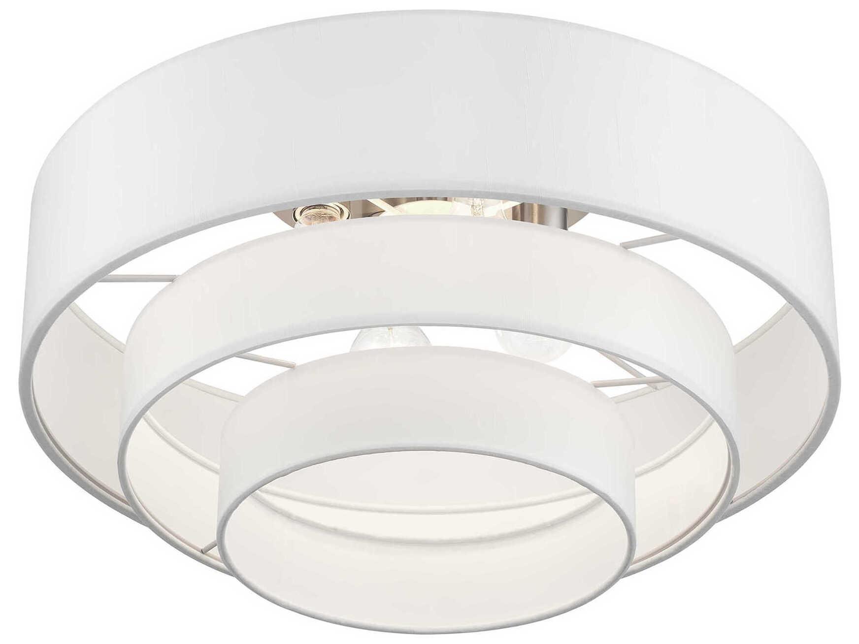 Livex Lighting Manorwood 4-Light Brushed Nickel Semi Flush Mount