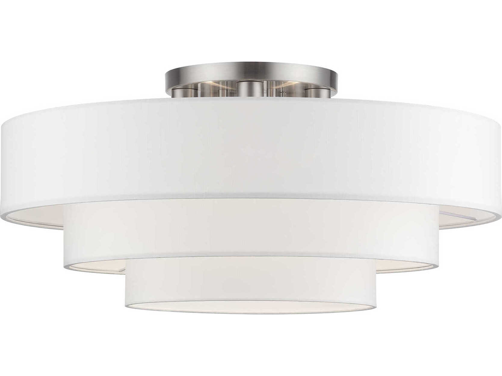 Livex Lighting Manorwood 5-Light Brushed Nickel Semi Flush Mount
