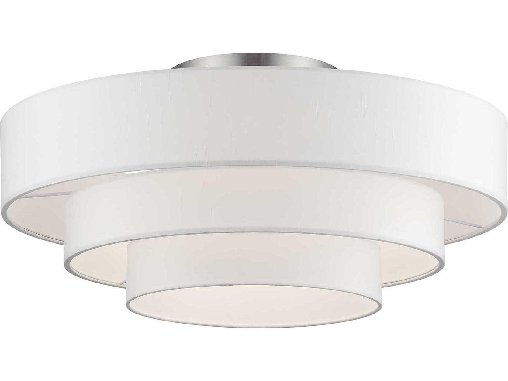 Livex Lighting Manorwood 5-Light Brushed Nickel Semi Flush Mount