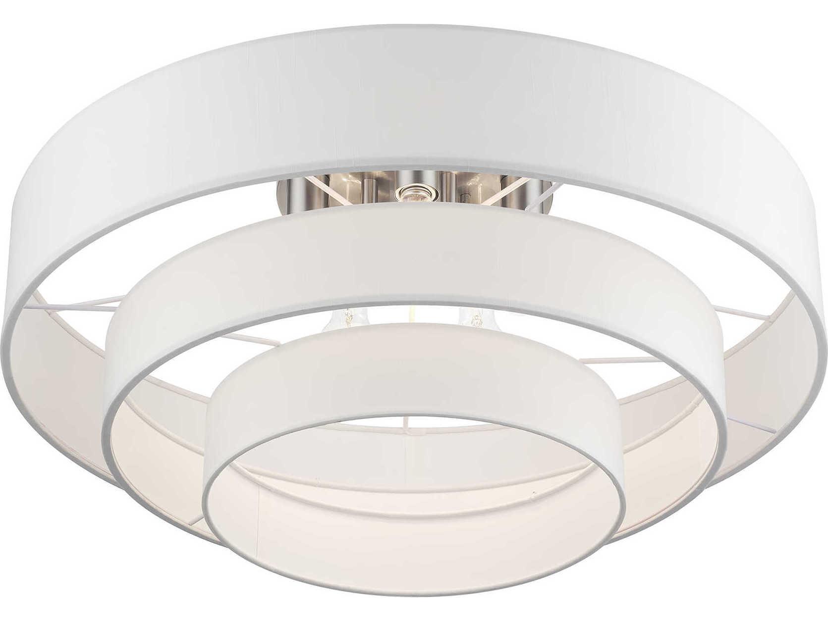 Livex Lighting Manorwood 5-Light Brushed Nickel Semi Flush Mount