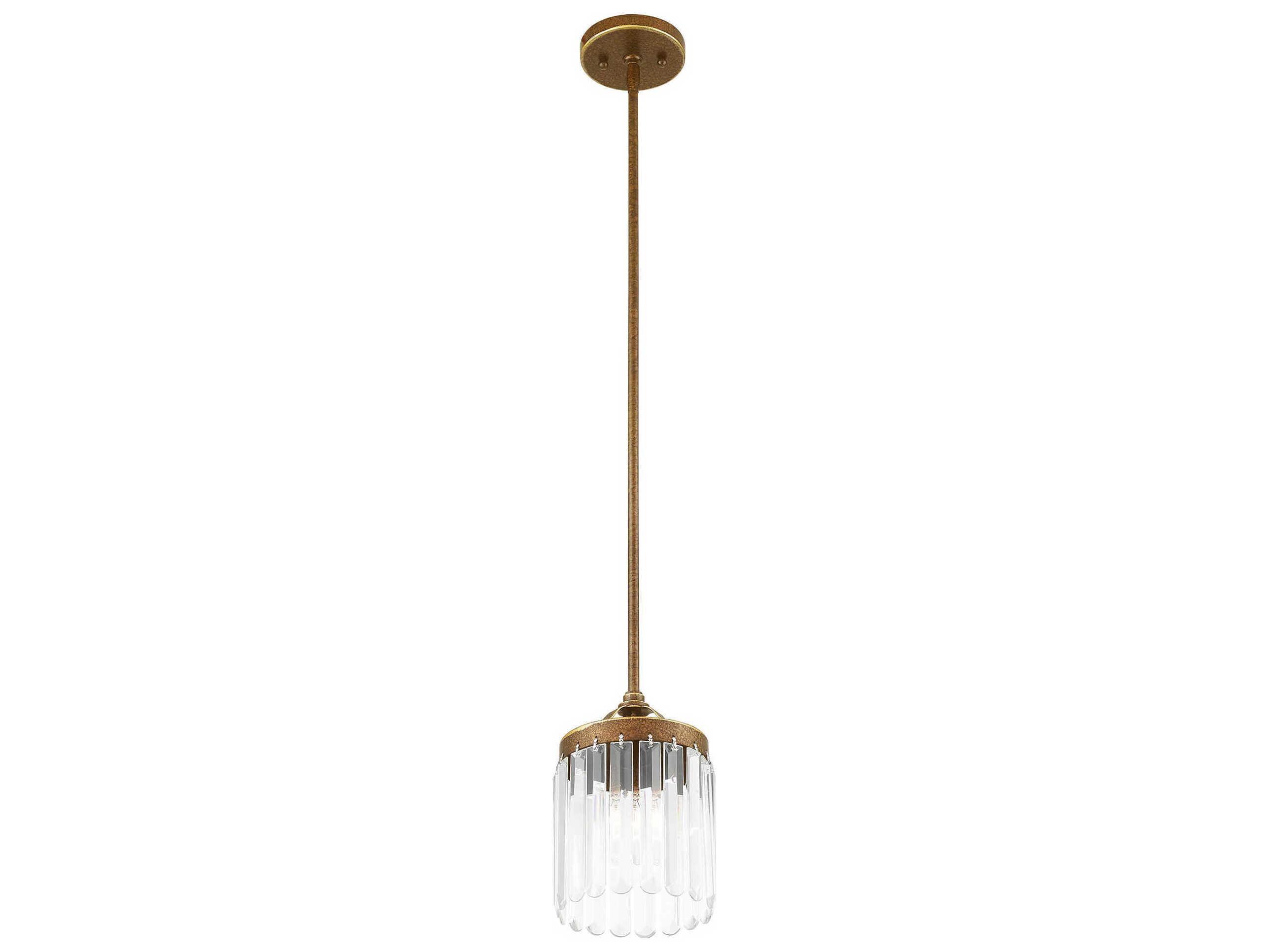 Livex Lighting Ashton 1-Light Hand Painted Palacial Bronze Crystal Drum Mini Pendant