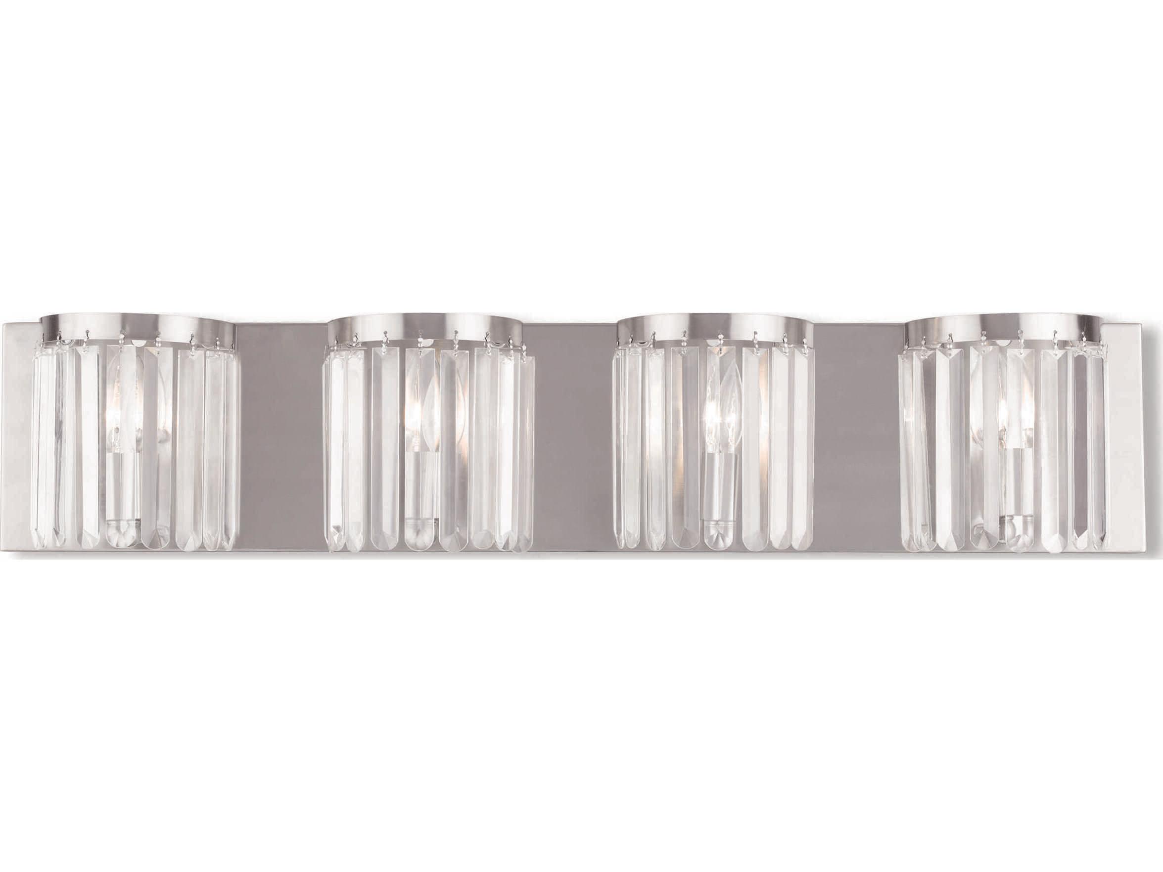 Livex Lighting Ashton 4-Light Brushed Nickel Crystal Vanity Light
