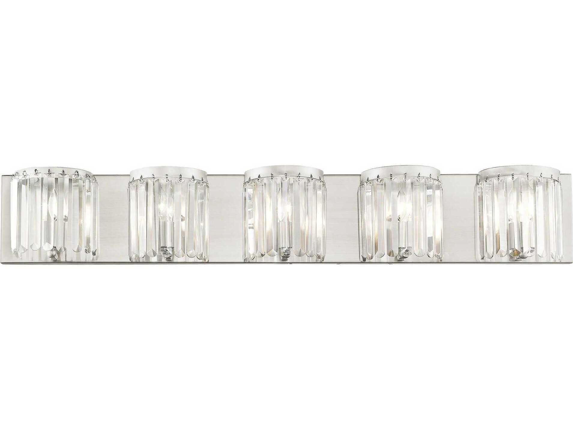 Livex Lighting Ashton 5-Light Brushed Nickel Crystal Vanity Light