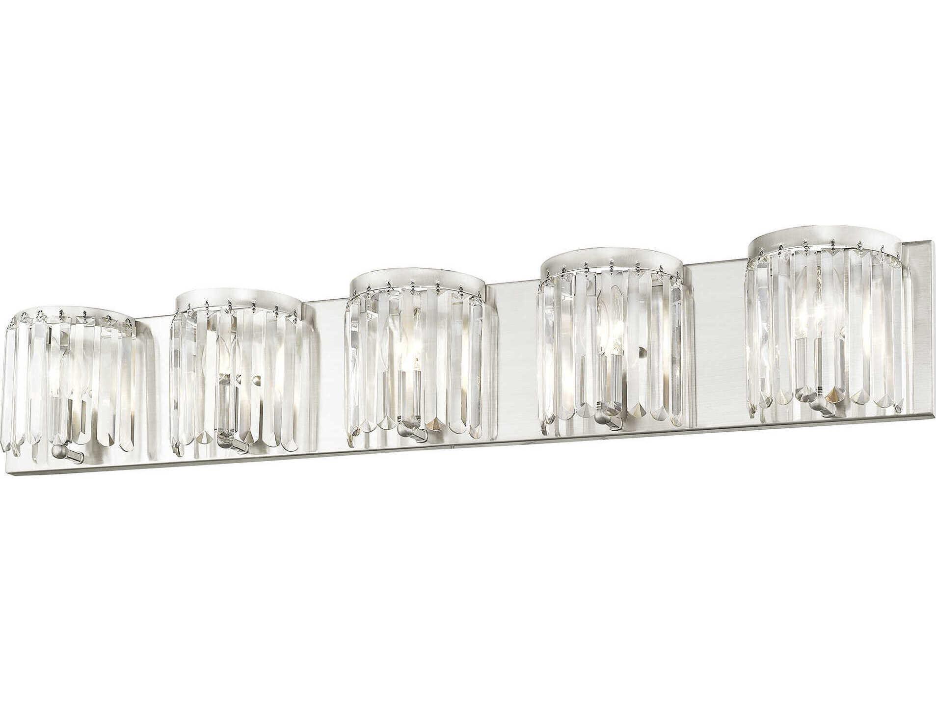Livex Lighting Ashton 5-Light Brushed Nickel Crystal Vanity Light