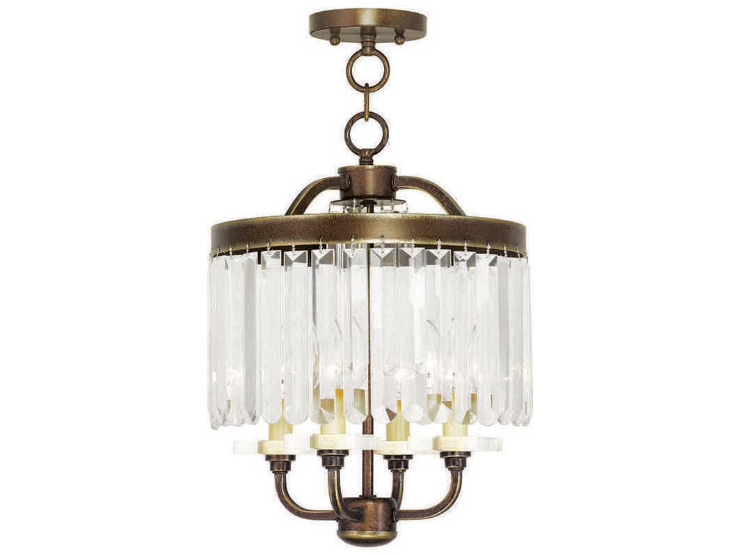 Livex Lighting Ashton 4-Light Hand Painted Palacial Bronze Crystal Candelabra Chandelier