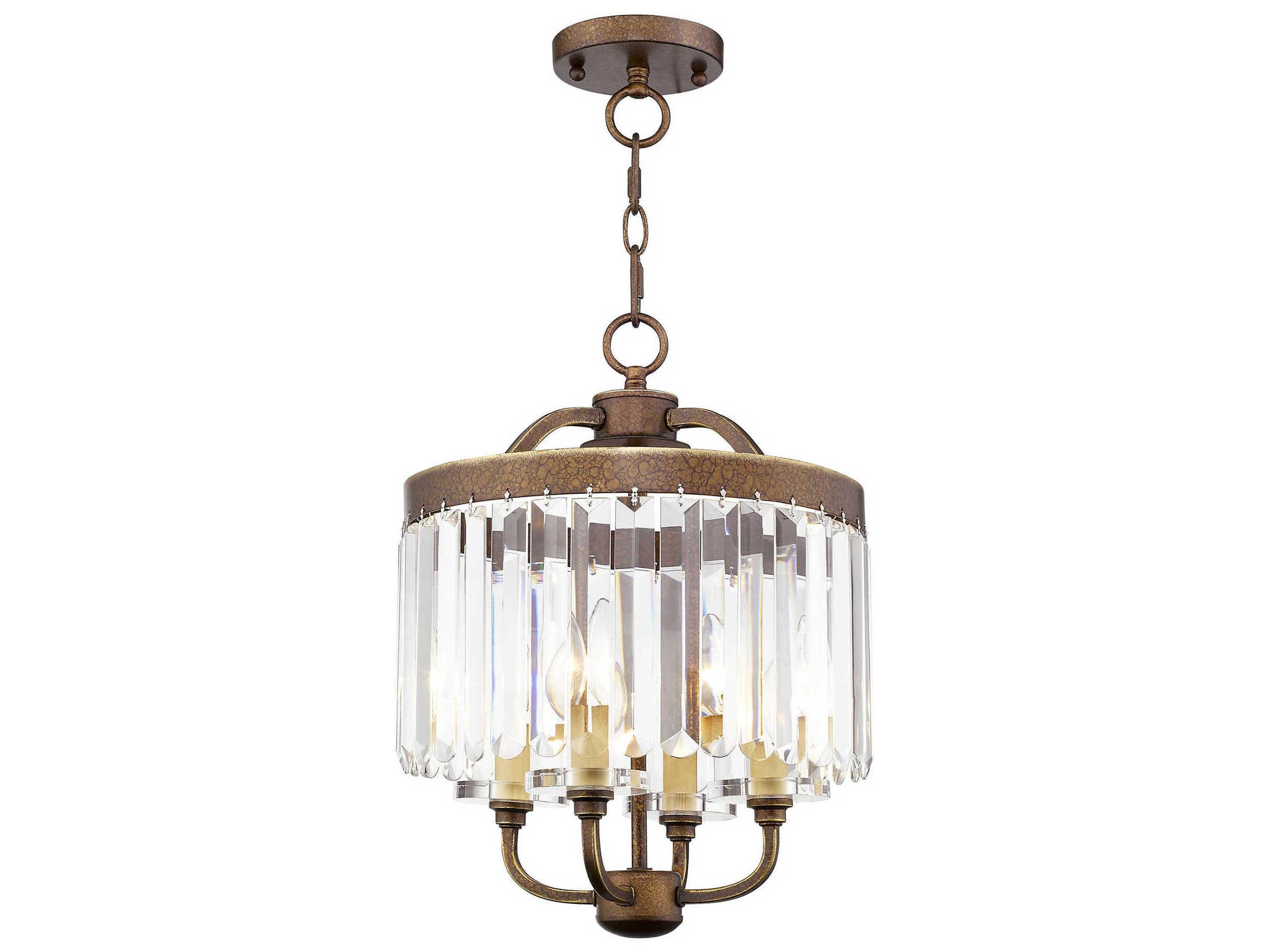 Livex Lighting Ashton 4-Light Hand Painted Palacial Bronze Crystal Candelabra Chandelier