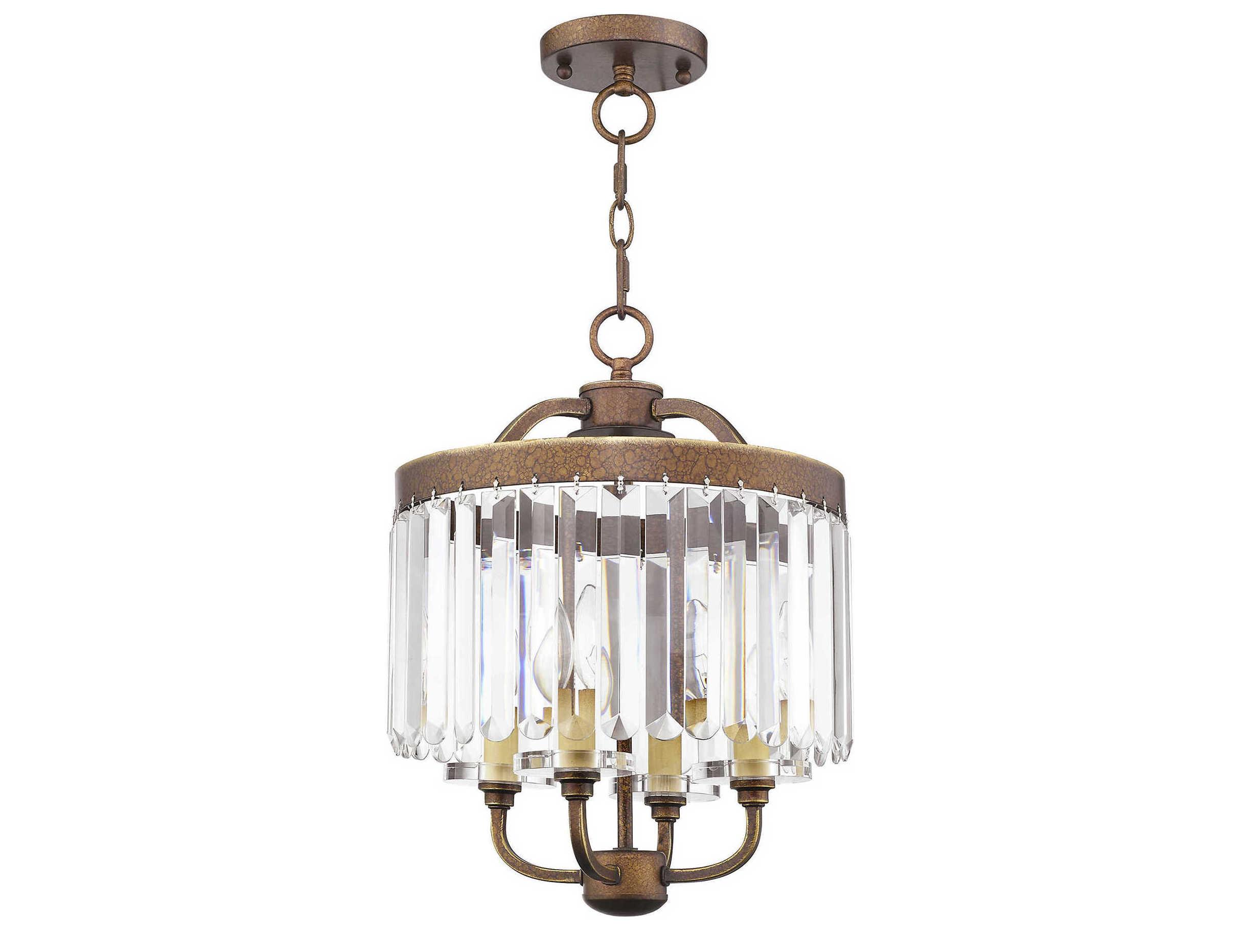 Livex Lighting Ashton 4-Light Hand Painted Palacial Bronze Crystal Candelabra Chandelier