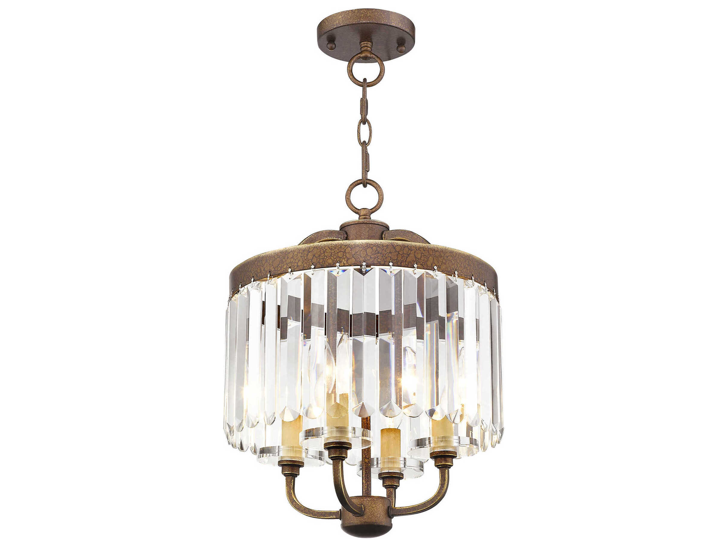 Livex Lighting Ashton 4-Light Hand Painted Palacial Bronze Crystal Candelabra Chandelier