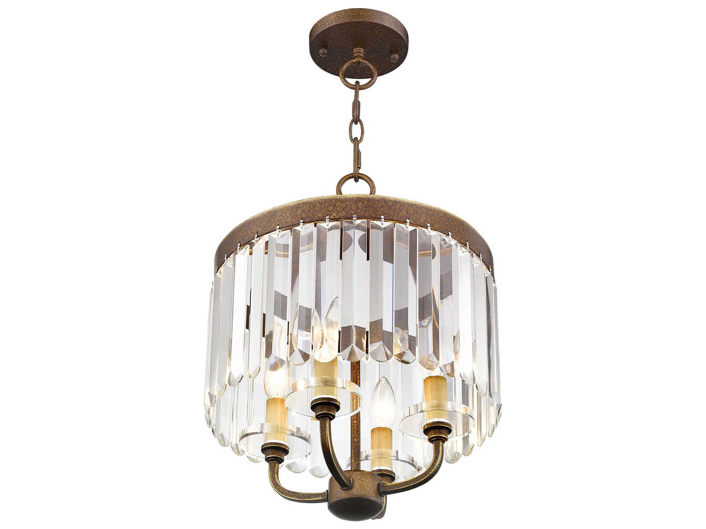 Livex Lighting Ashton 4-Light Hand Painted Palacial Bronze Crystal Candelabra Chandelier