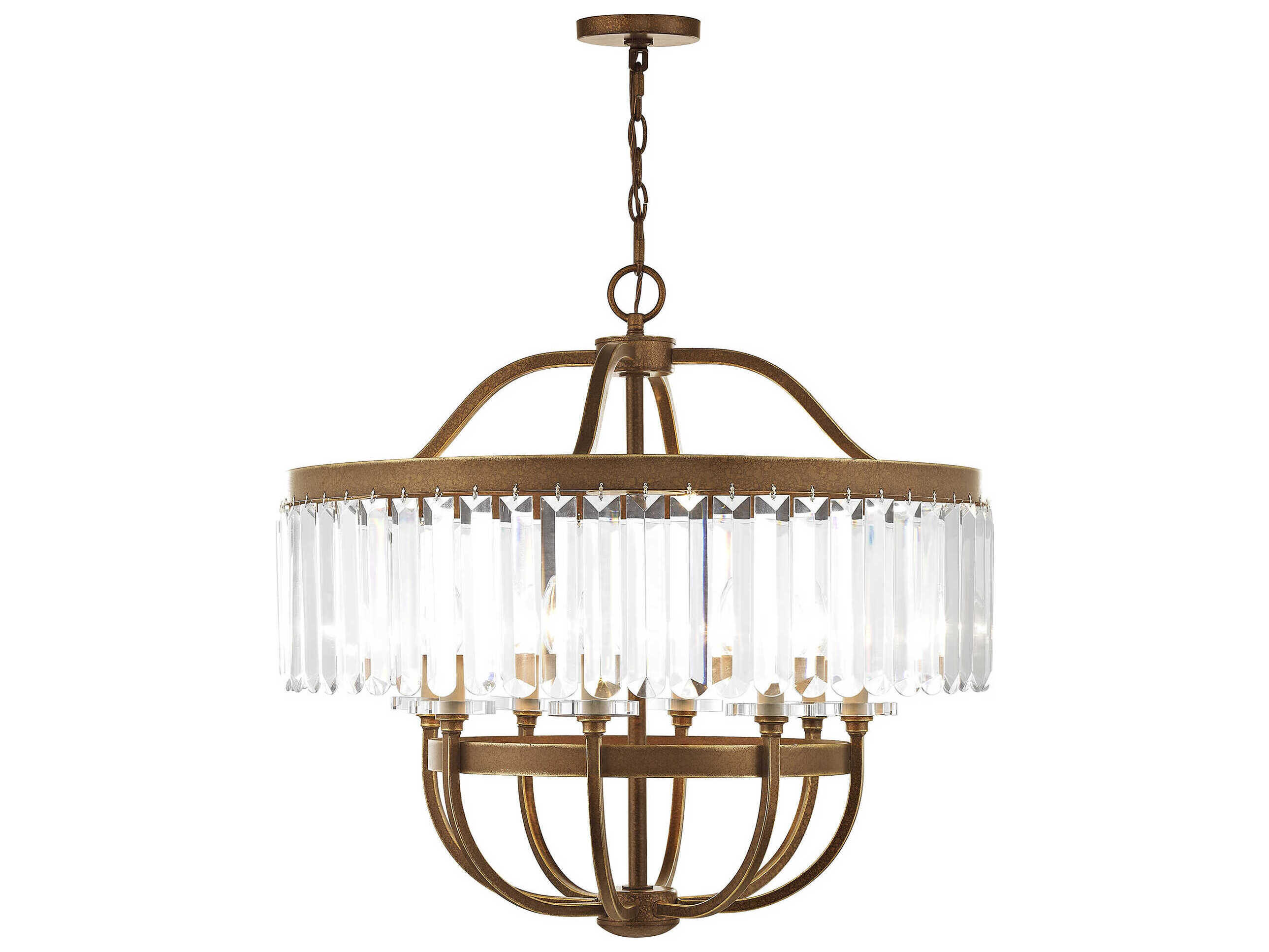 Livex Lighting Ashton 8-Light Hand Painted Palacial Bronze Crystal Candelabra Drum Chandelier