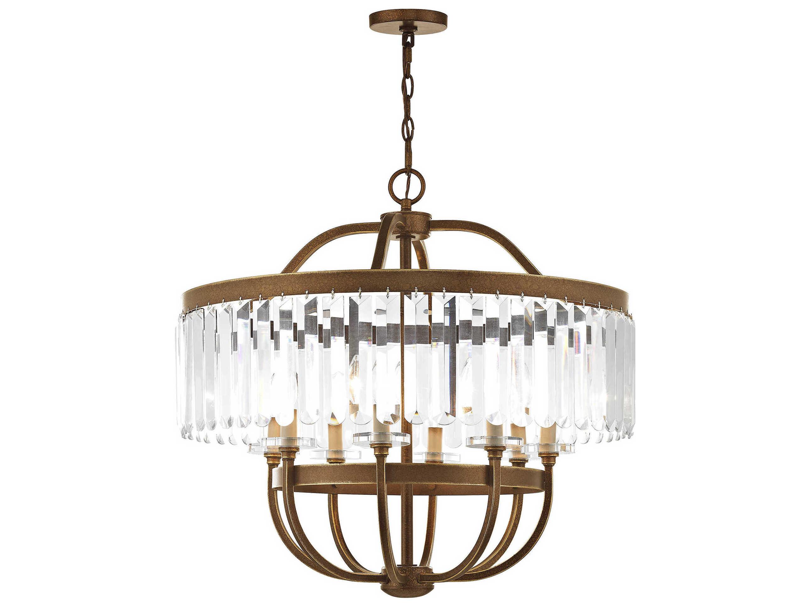 Livex Lighting Ashton 8-Light Hand Painted Palacial Bronze Crystal Candelabra Drum Chandelier