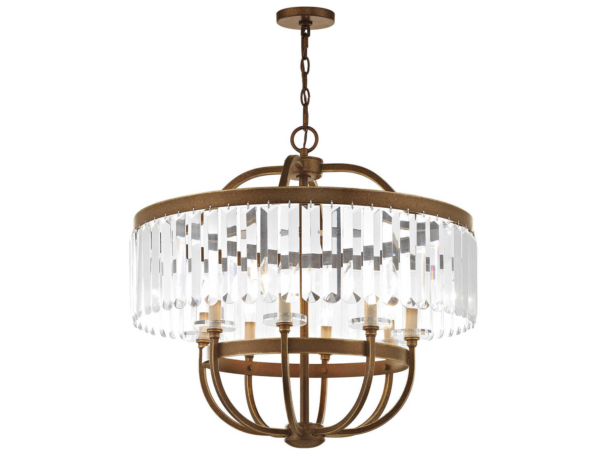 Livex Lighting Ashton 8-Light Hand Painted Palacial Bronze Crystal Candelabra Drum Chandelier