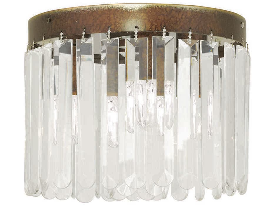 Livex Lighting Ashton 3-Light Hand Painted Palacial Bronze Crystal Drum Flush Mount