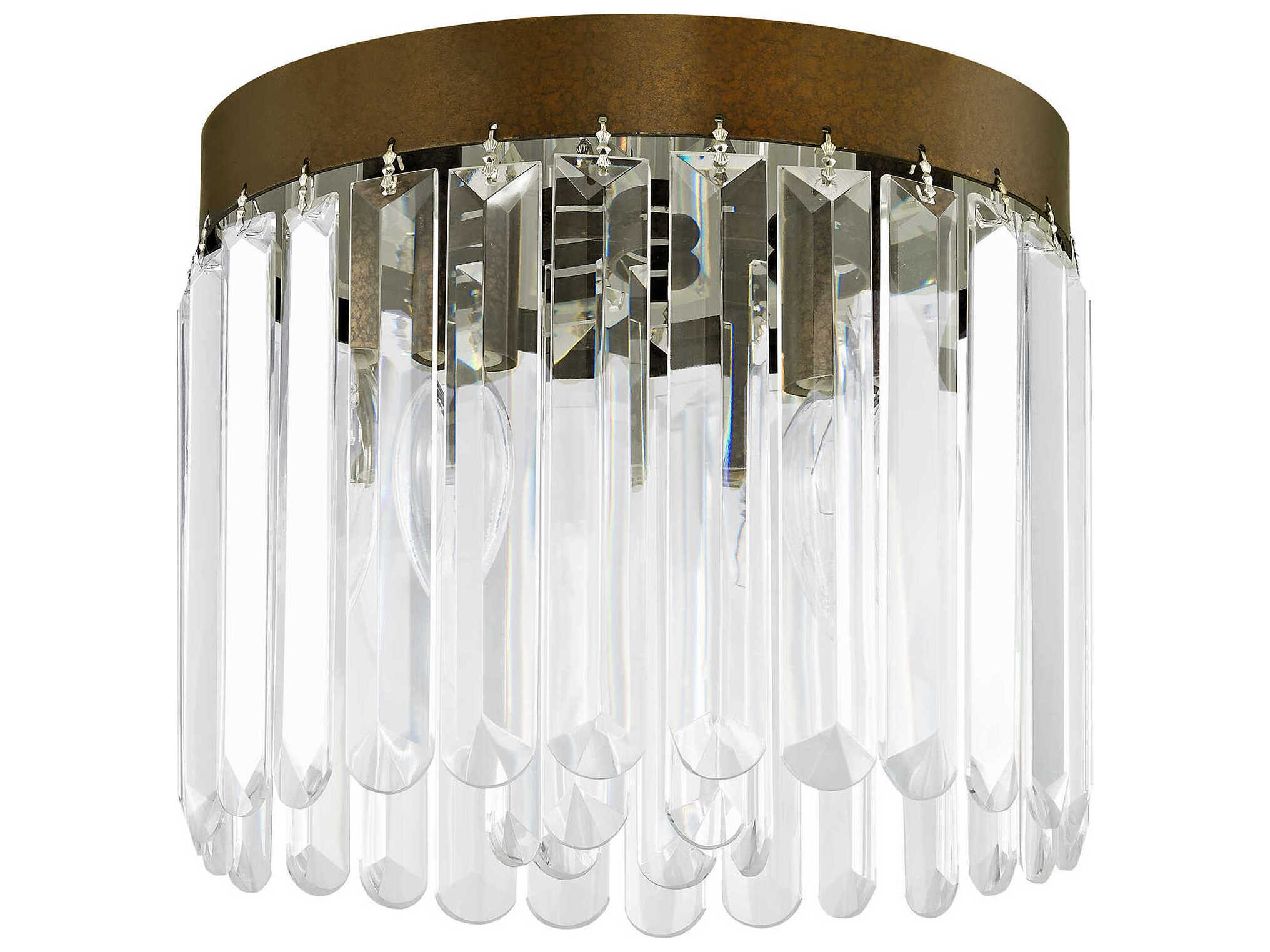 Livex Lighting Ashton 3-Light Hand Painted Palacial Bronze Crystal Drum Flush Mount