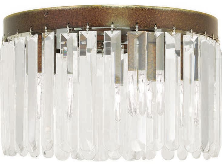 Livex Lighting Ashton 4-Light Hand Painted Palacial Bronze Crystal Drum Flush Mount