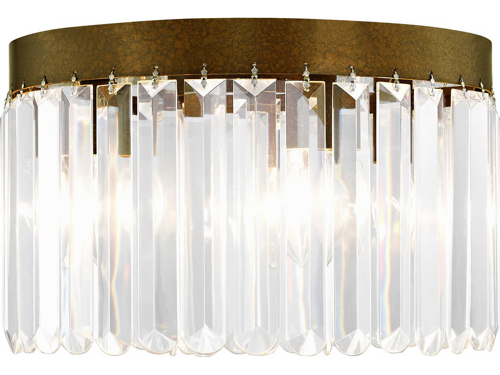 Livex Lighting Ashton 4-Light Hand Painted Palacial Bronze Crystal Drum Flush Mount