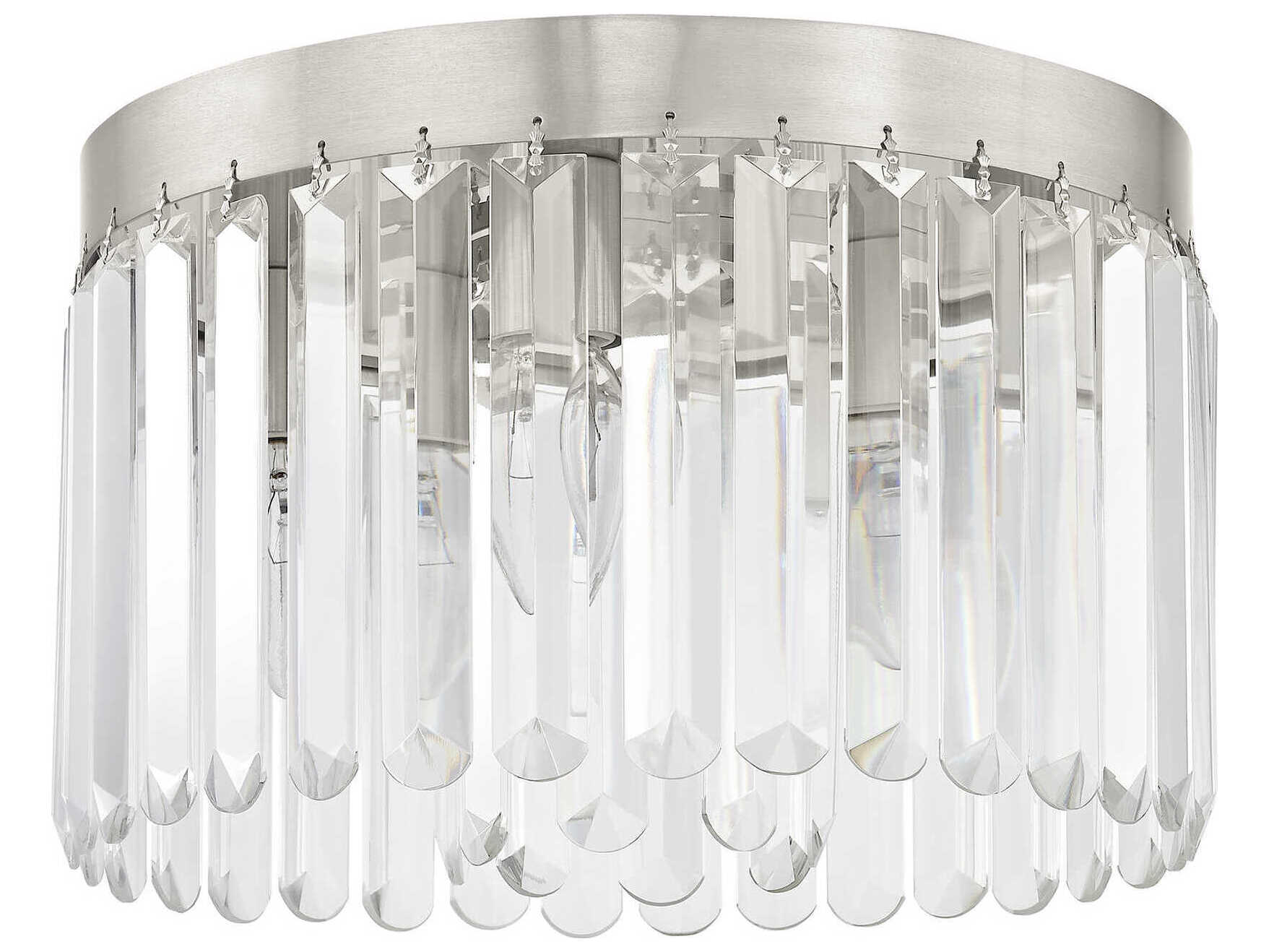 Livex Lighting Ashton 4-Light Brushed Nickel Crystal Drum Flush Mount